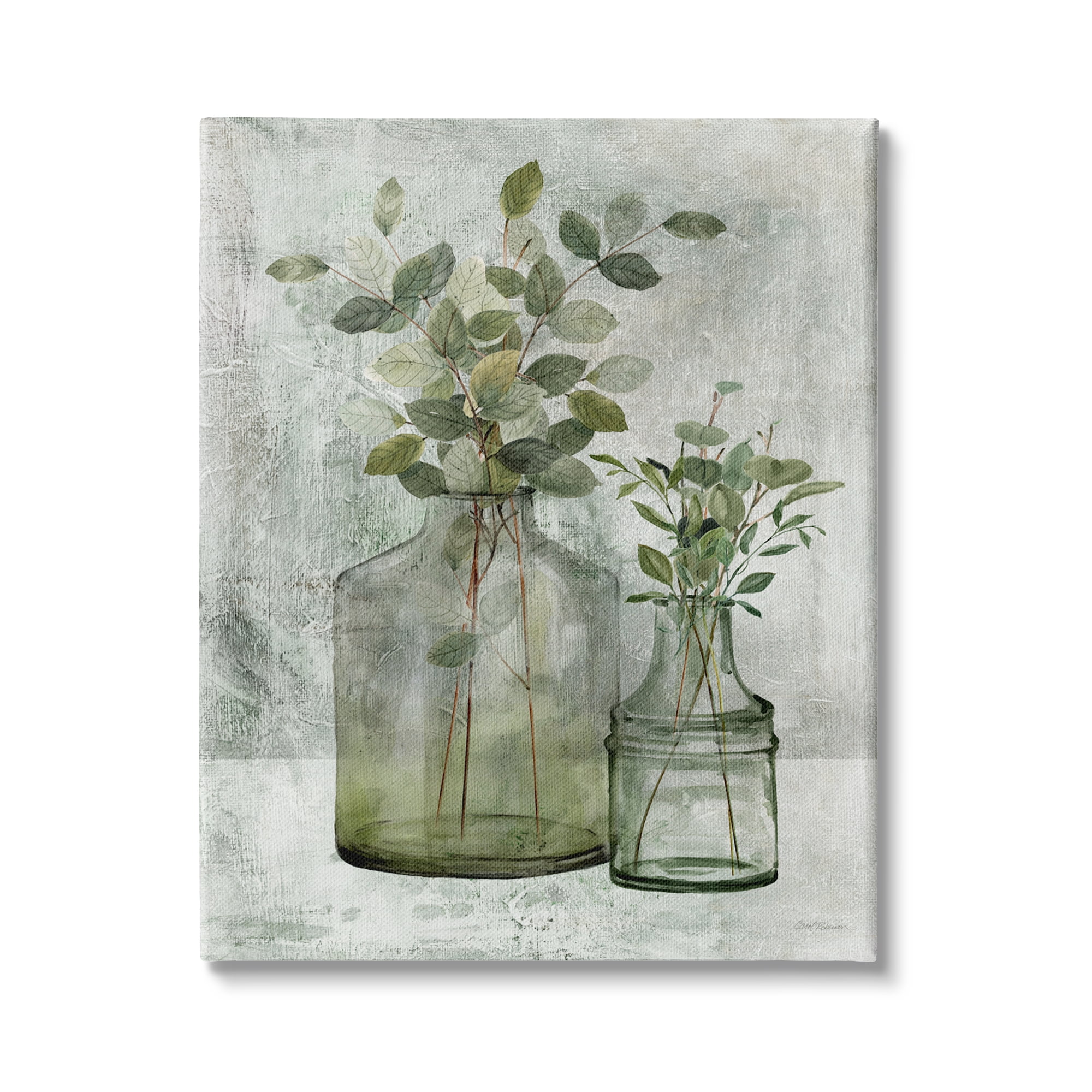 Stupell Industries Plant Botanical Bunches Country Vase Potted Plant Painting, 36 x 48, Design by Carol Robinson