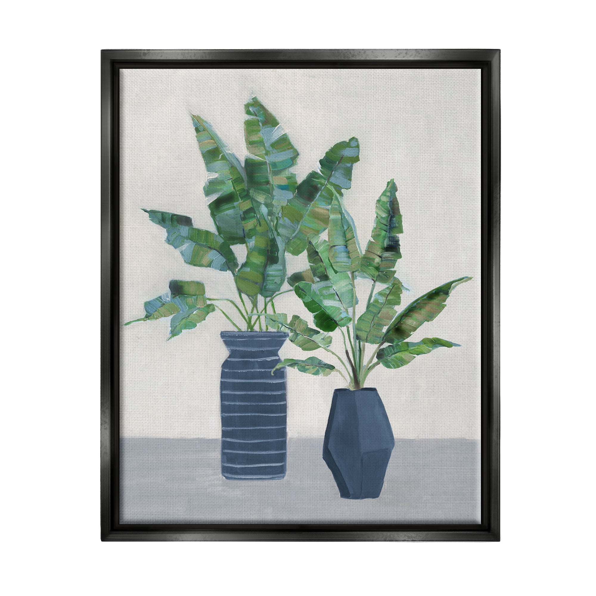 Stupell Industries Plant Bouquets Still Life Botanical & Floral Painting Black Floater Framed Canvas Art Print Wall Art, 17 x 21