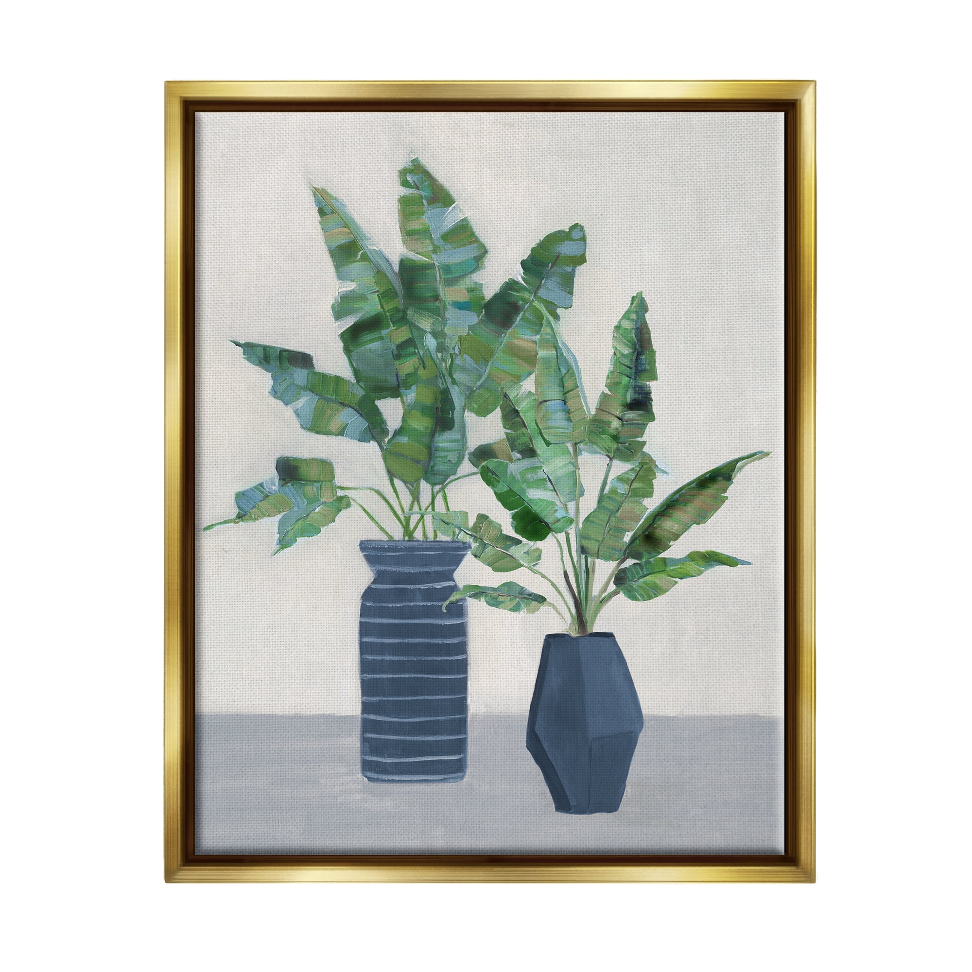 Stupell Industries Plant Bouquets Still Life Botanical & Floral Painting Gold Floater Framed Canvas Art Print Wall Art, 17 x 21