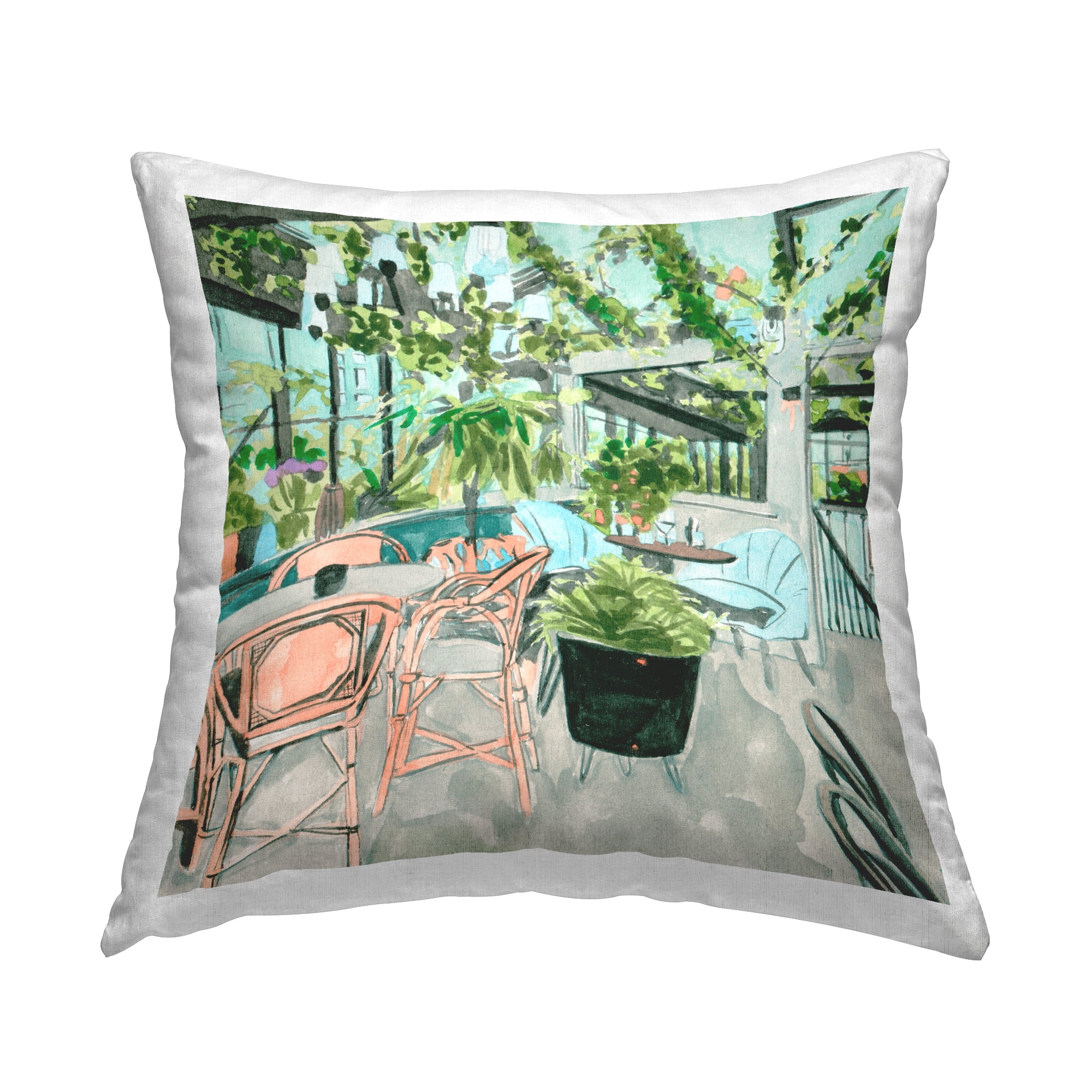 Stupell Industries Plant Filled Bistro Decorative Printed Throw Pillow Design by Melissa Wang .