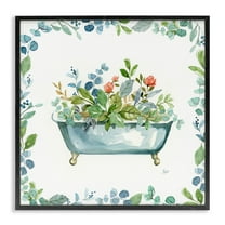 Stupell Industries Plant Filled Tub Typography Painting Black Framed Art Print Wall Art, 12 x 12