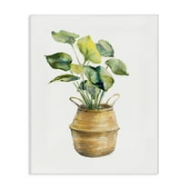 Stupell Industries Plant In Pottery Botanical & Floral Painting Gallery Wrapped Canvas Art Print Wall Art, 16 x 20