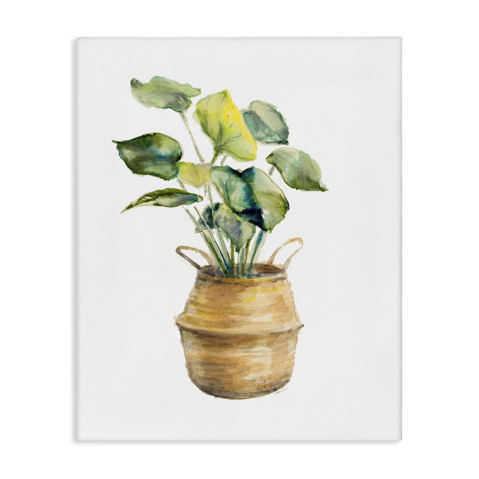 Stupell Industries Plant In Pottery Botanical & Floral Painting Gallery Wrapped Canvas Art Print Wall Art, 30 x 40