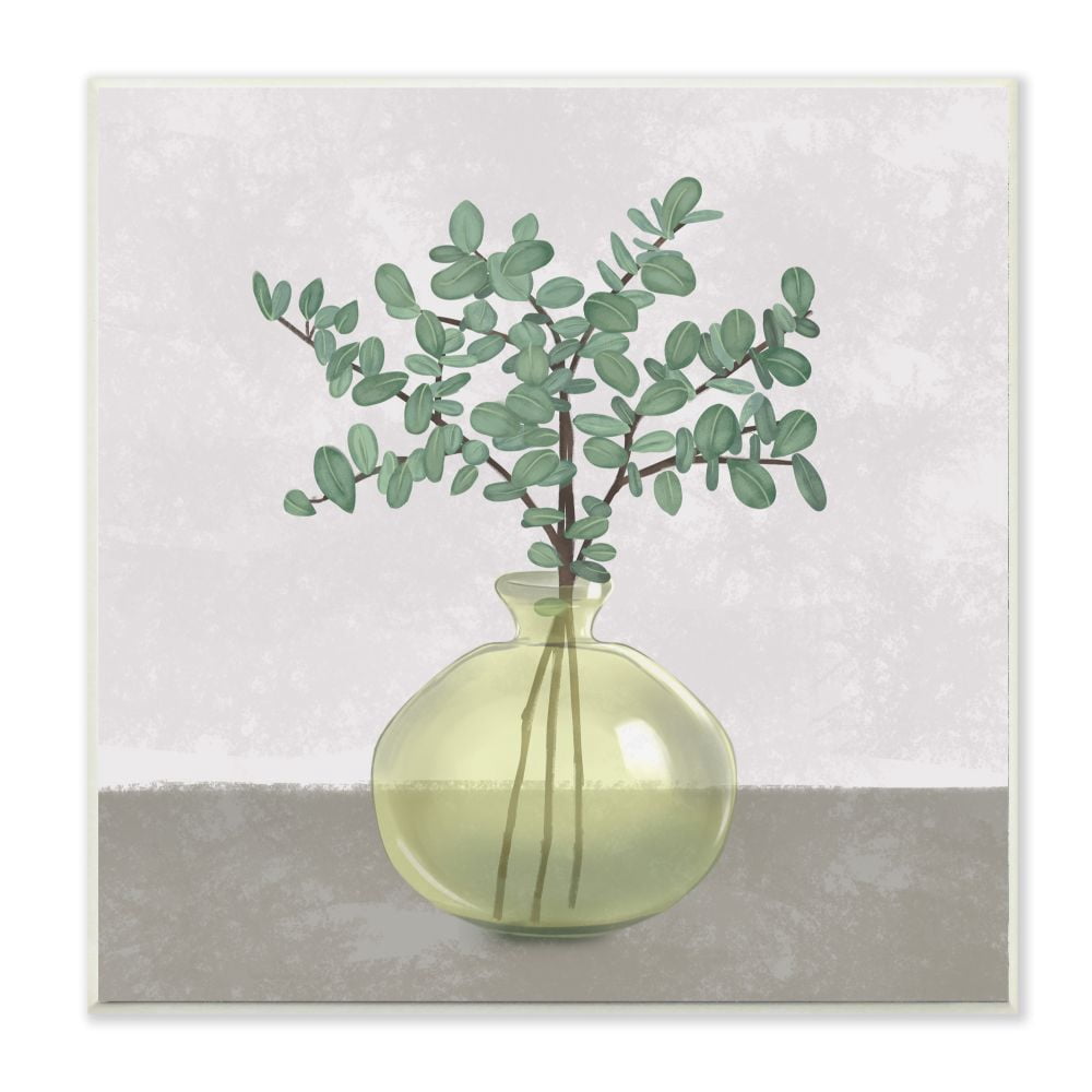 Stupell Industries Plant In Vase Grey Neutral Design Graphic Art Unframed Art Print Wall Art, 12x12, by Ziwei Li