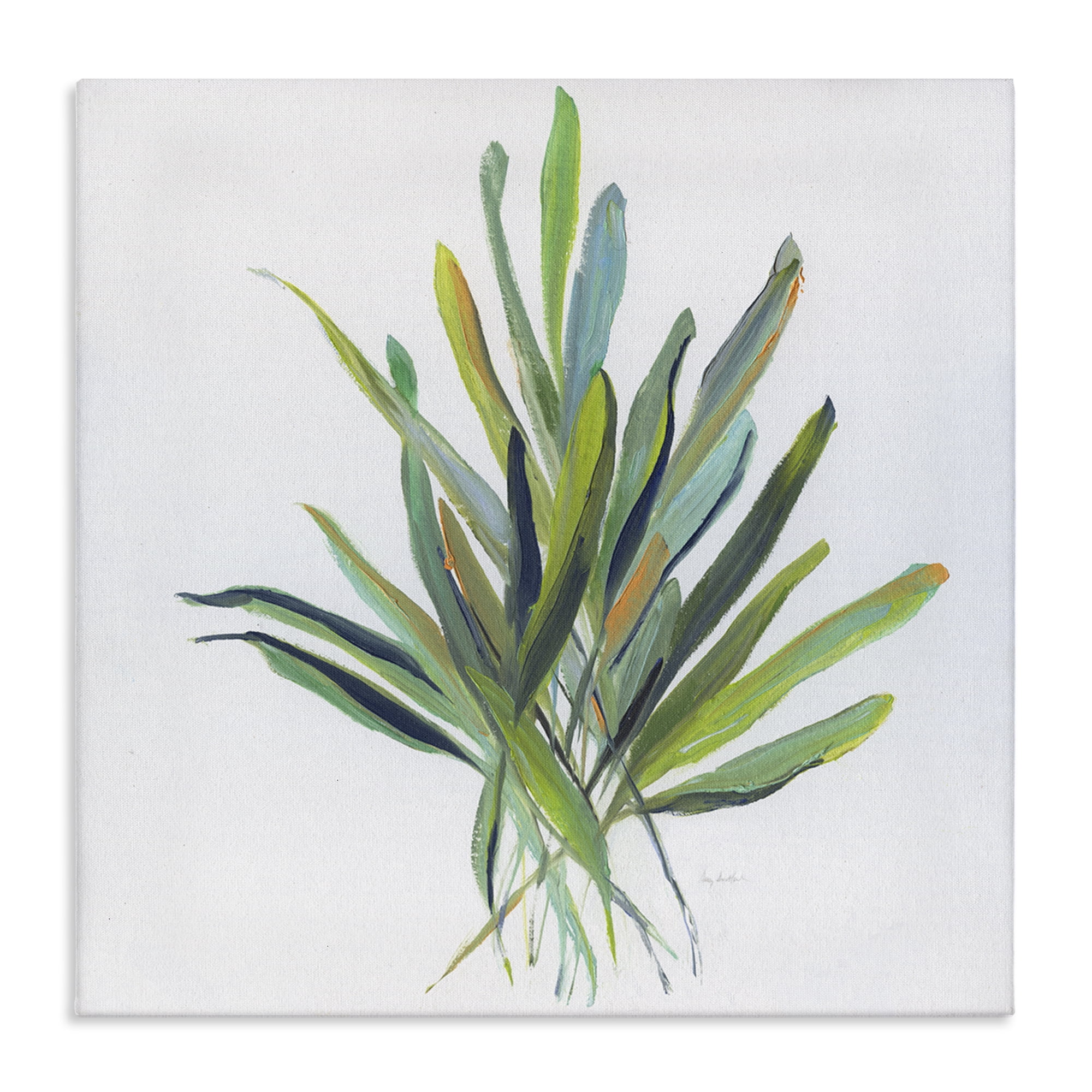 Stupell Industries Plant Leaf Sprigs Plants & Flowers Painting Wrapped Canvas Art Print Wall Art, 17 x 17