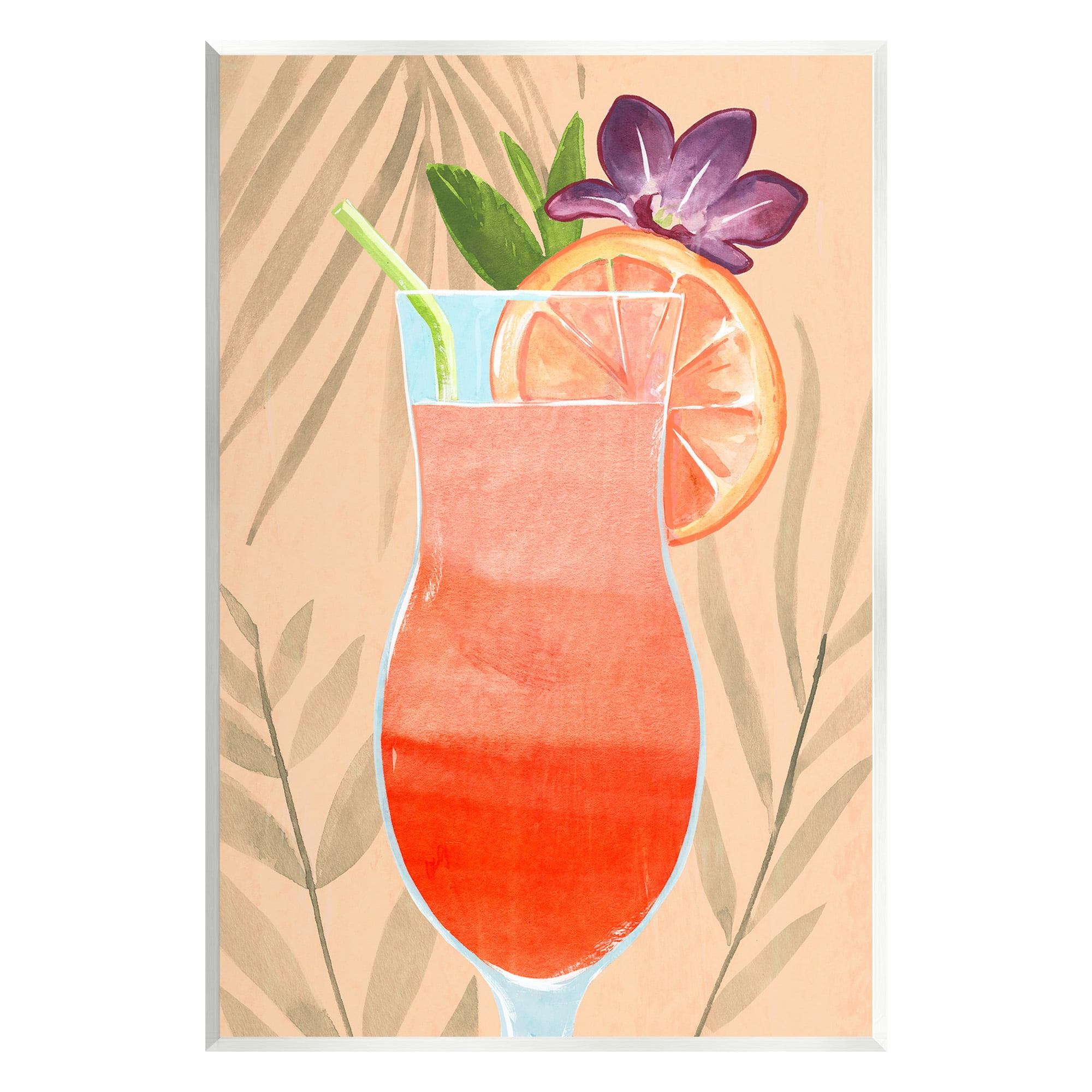 Stupell Industries Plant Patterned Cocktail Food & Beverage Painting Unframed Art Print Wall Art, 10 x 15