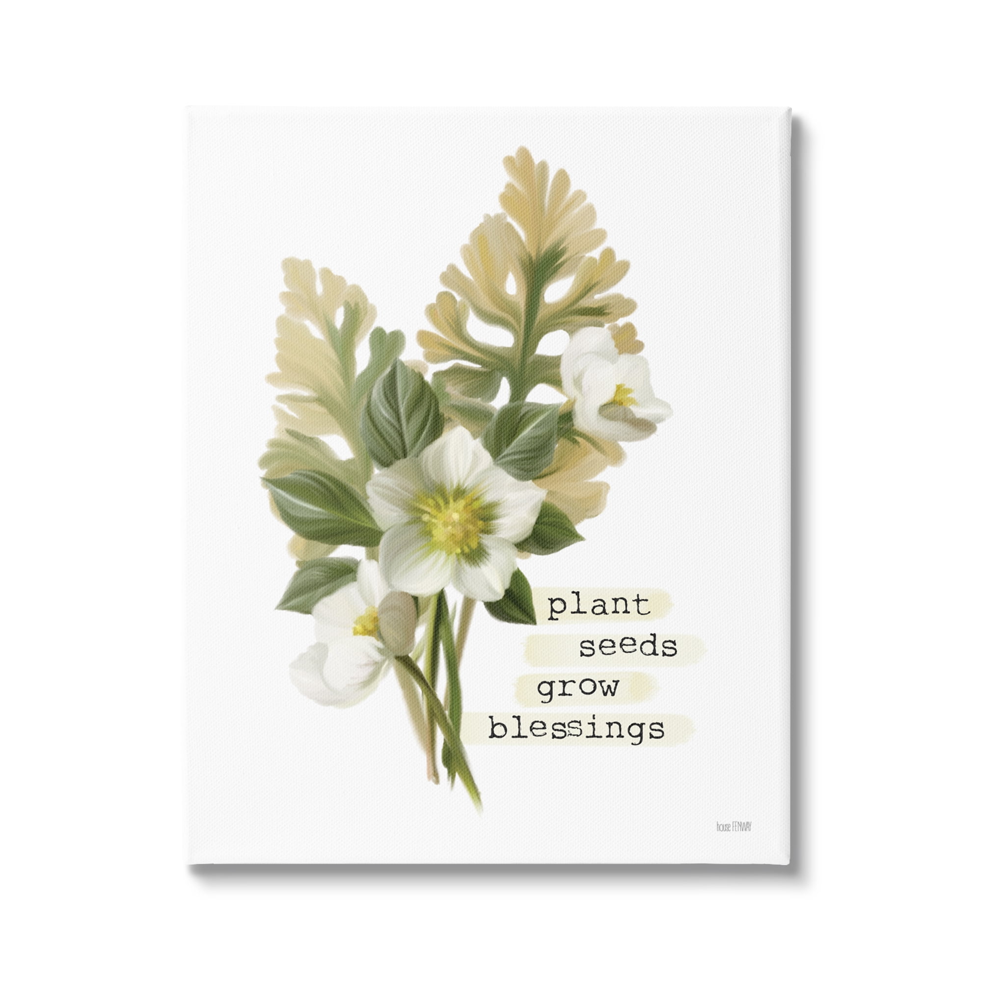 Stupell Industries Plant Seeds Grow Blessings Inspirational Spring Garden Phrase, 36 x 48, Design by House Fenway