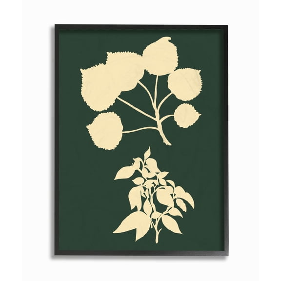 Stupell Industries Plant Silhouette Yellow Green Design Graphic Art Black Framed Art Print Wall Art, 11x14, by The Saturday Evening Post