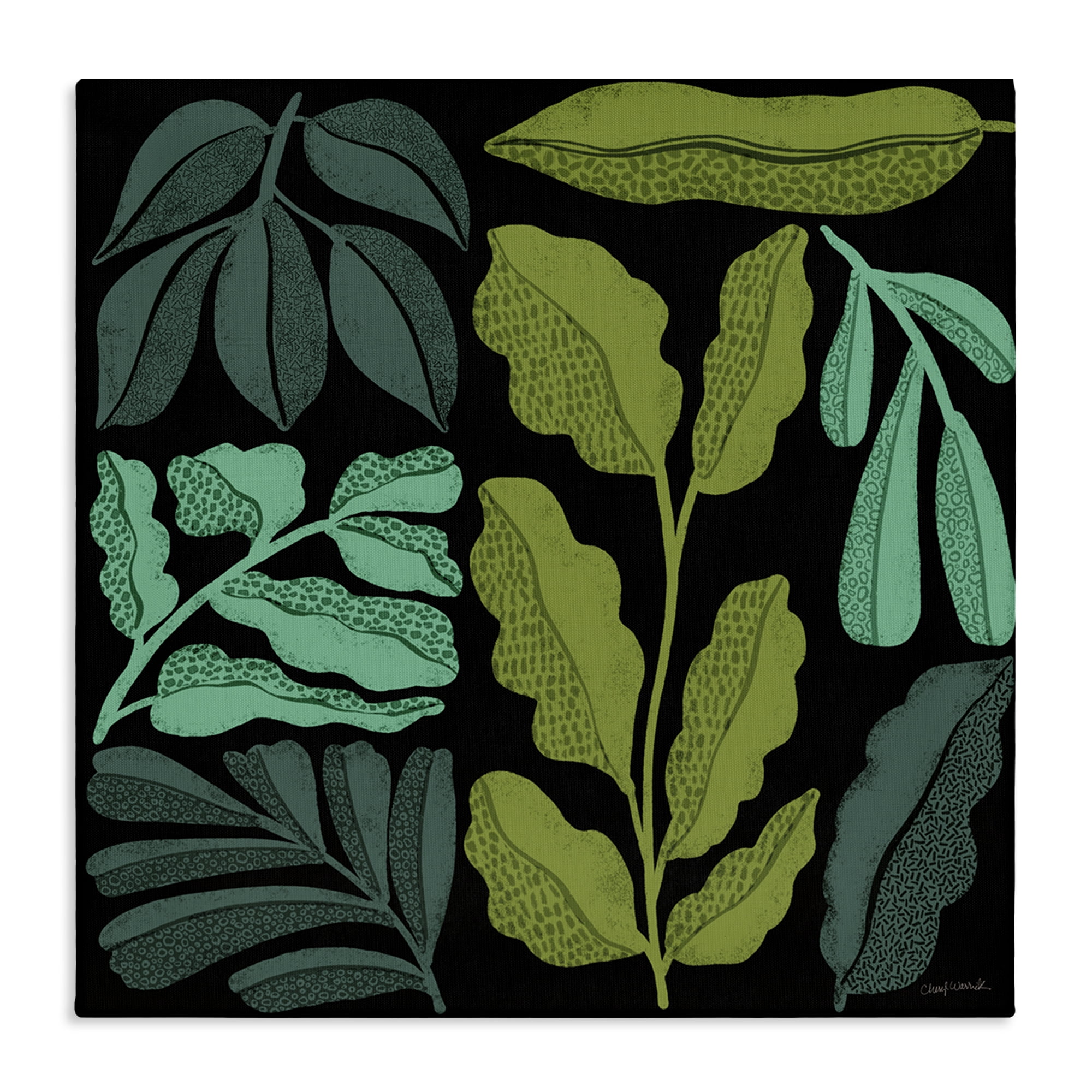 Stupell Industries Plant Sprig Collage Plants & Flowers Painting Wrapped Canvas Art Print Wall Art, 30 x 30