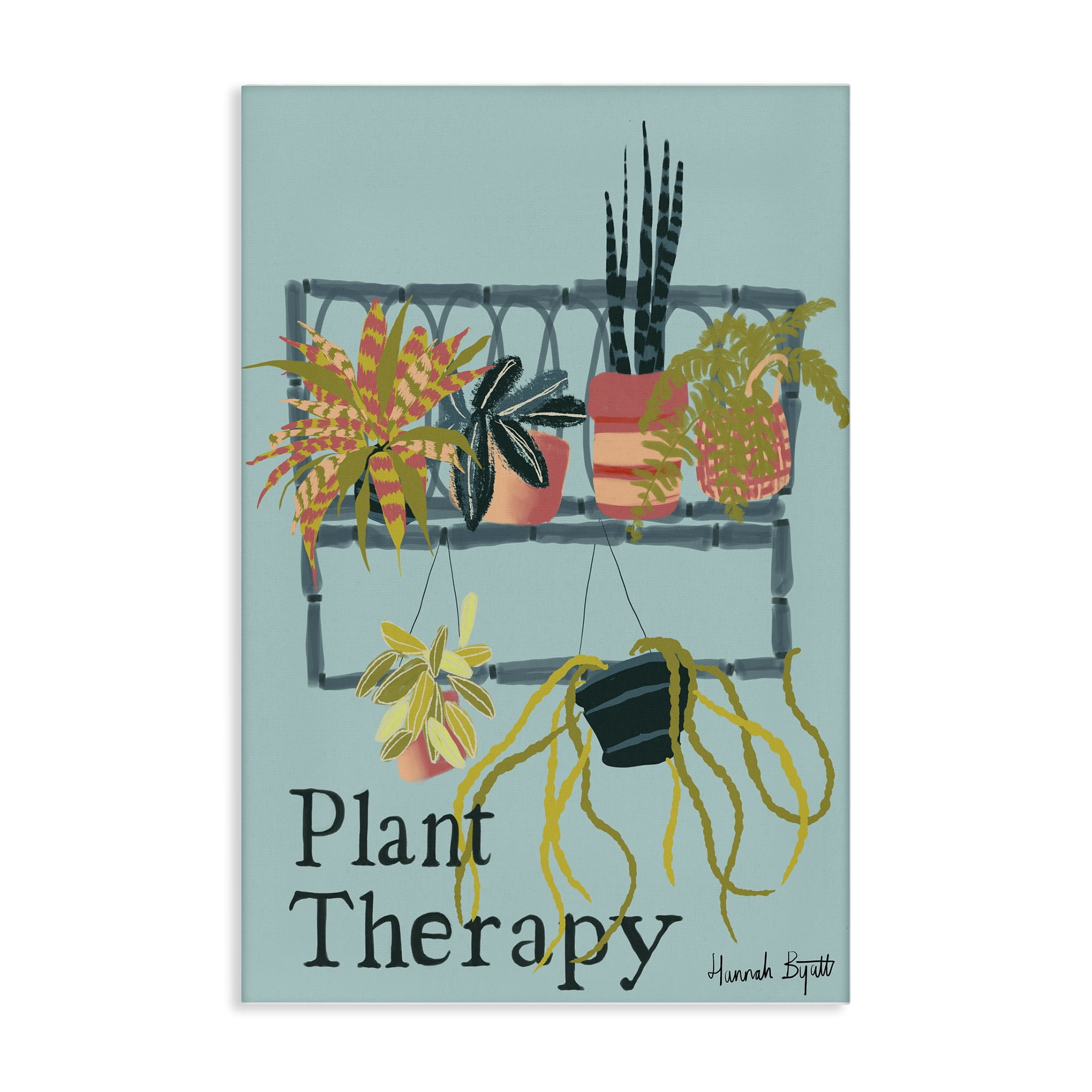 Stupell Industries Plant Therapy Shelf Plants & Flowers Painting Wrapped Canvas Art Print Wall Art, 20 x 30