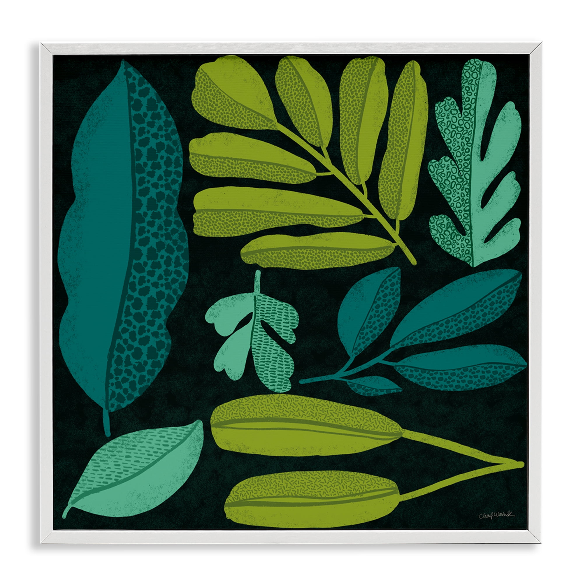 Stupell Industries Plant Toss Collage Plants & Flowers Painting White Framed Art Print Wall Art, 17 x 17