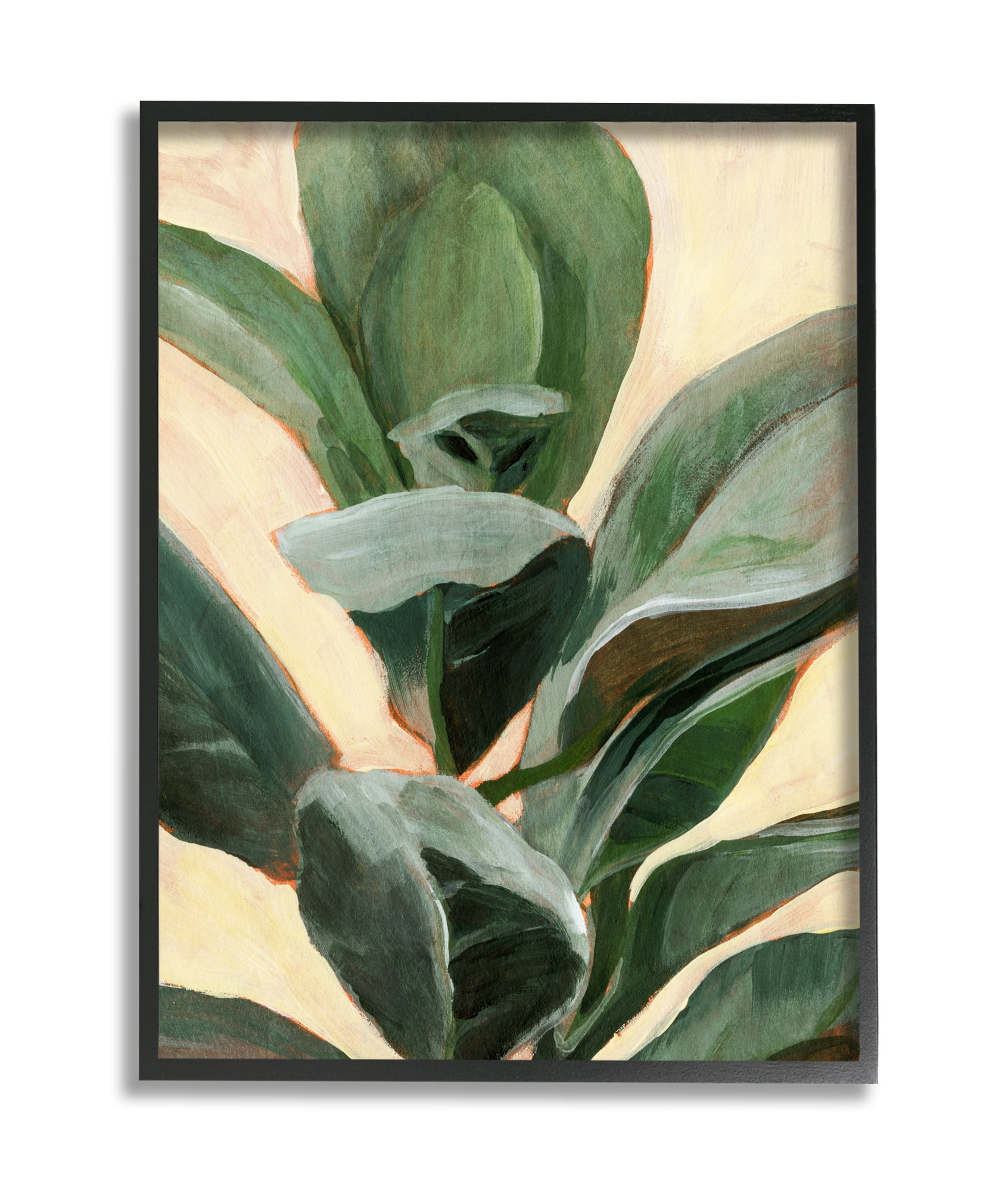 Stupell Industries Plant in Pot Study Curved Green Branches Black Framed, 11 x 14, Design by Annie Warren