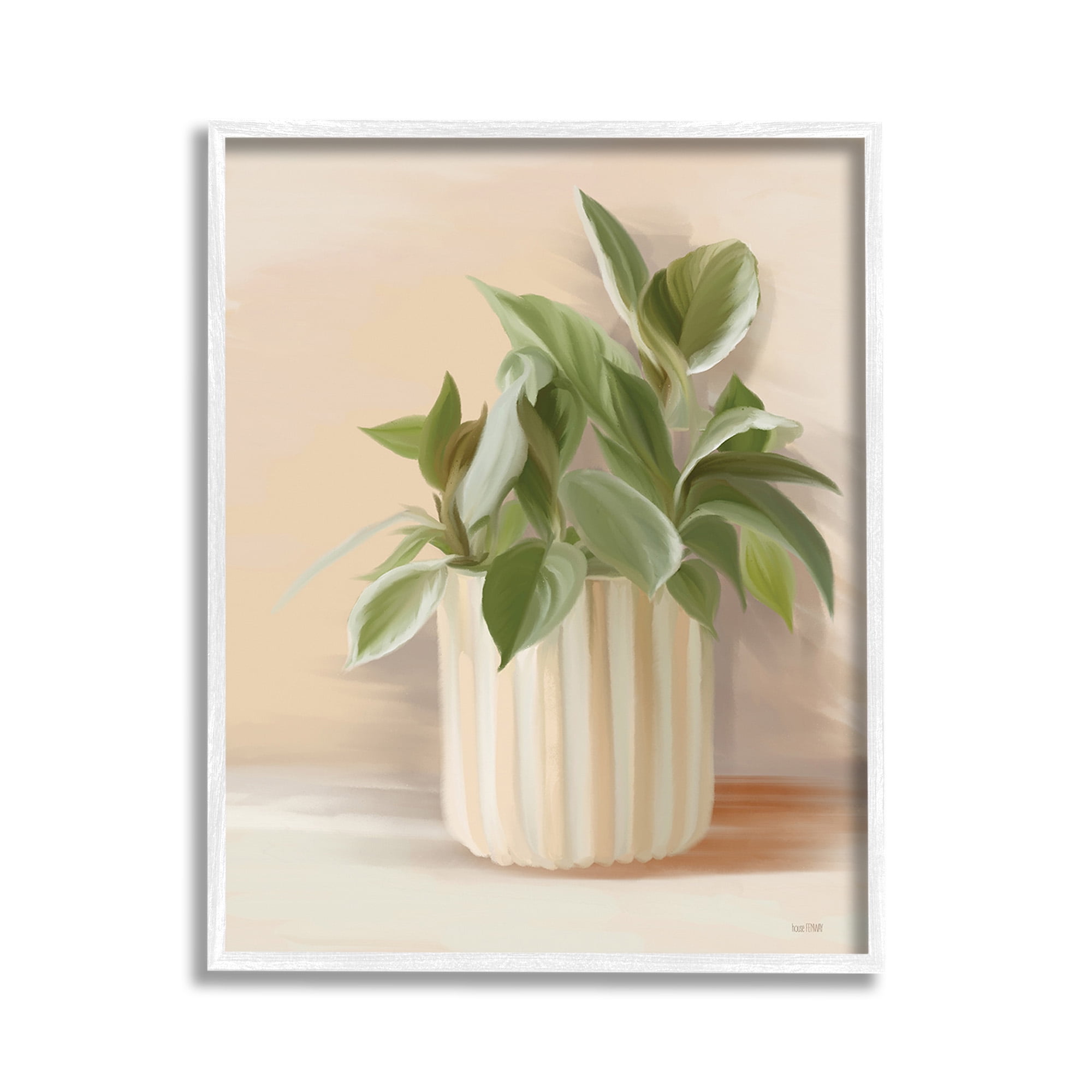 White Framed Botanical Plant Art Print, 11 x 14