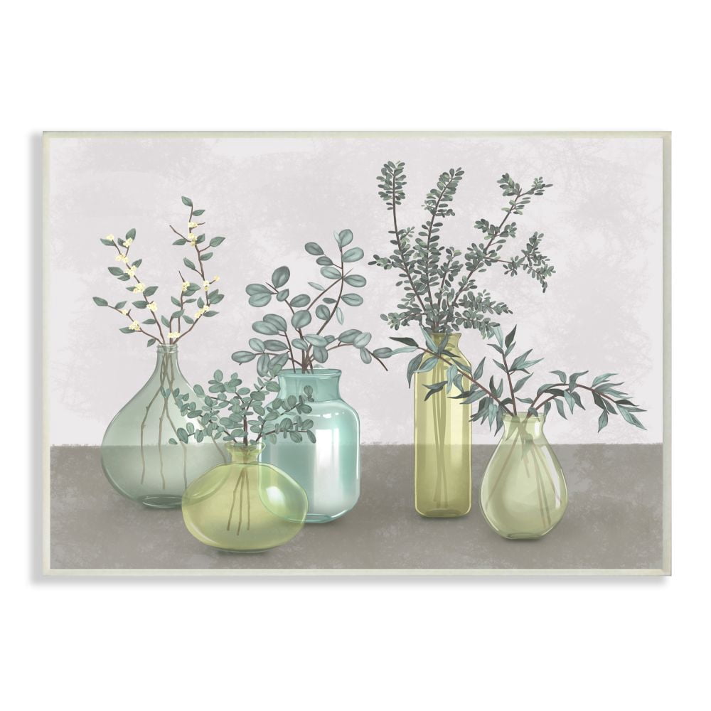 Stupell Industries Plants In Vases Neutral Grey Design Graphic Art Unframed Art Print Wall Art, 13x19, by Ziwei Li