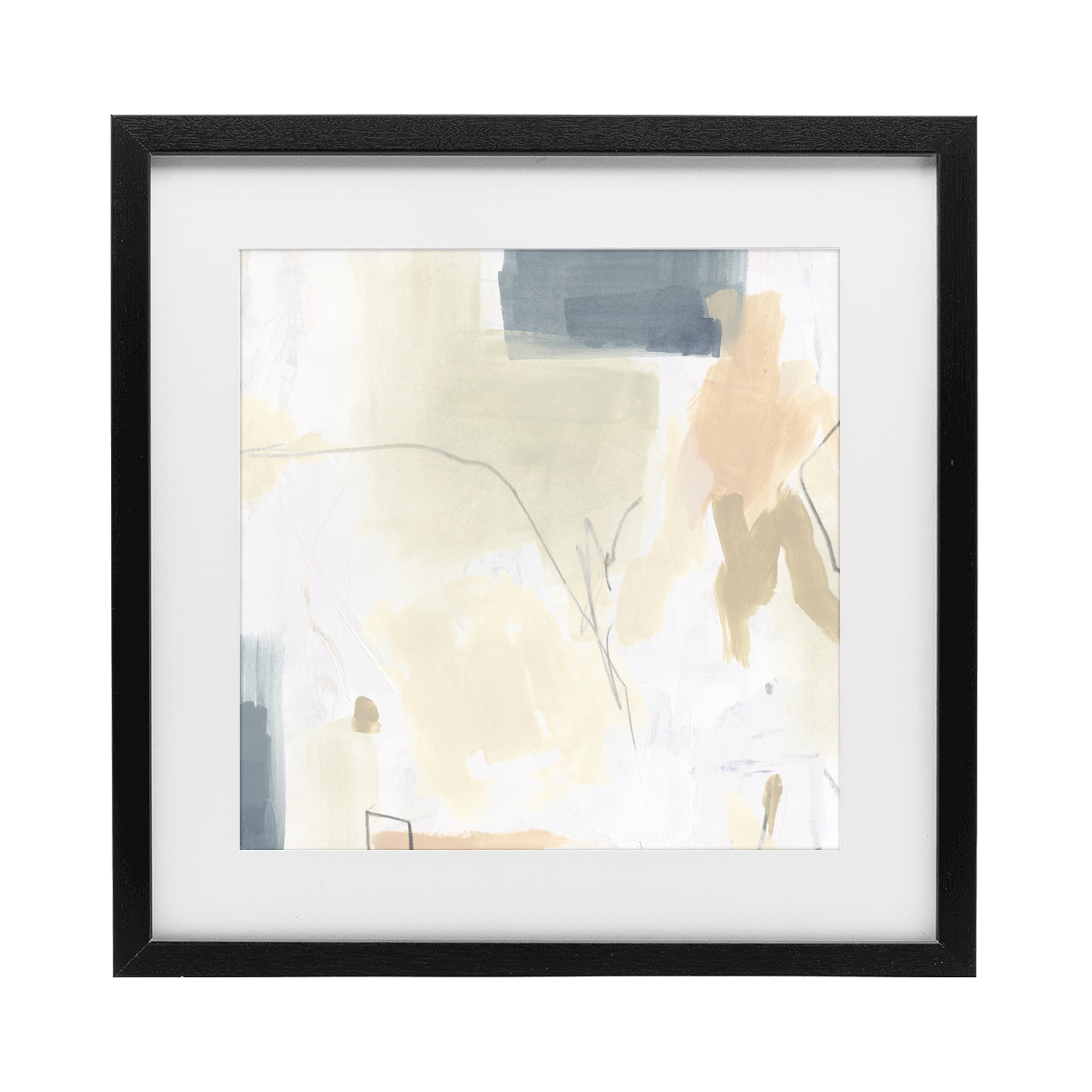 Stupell Industries Plaster Line Abstract Black Framed Print Under Glass, design by June Erica Vess