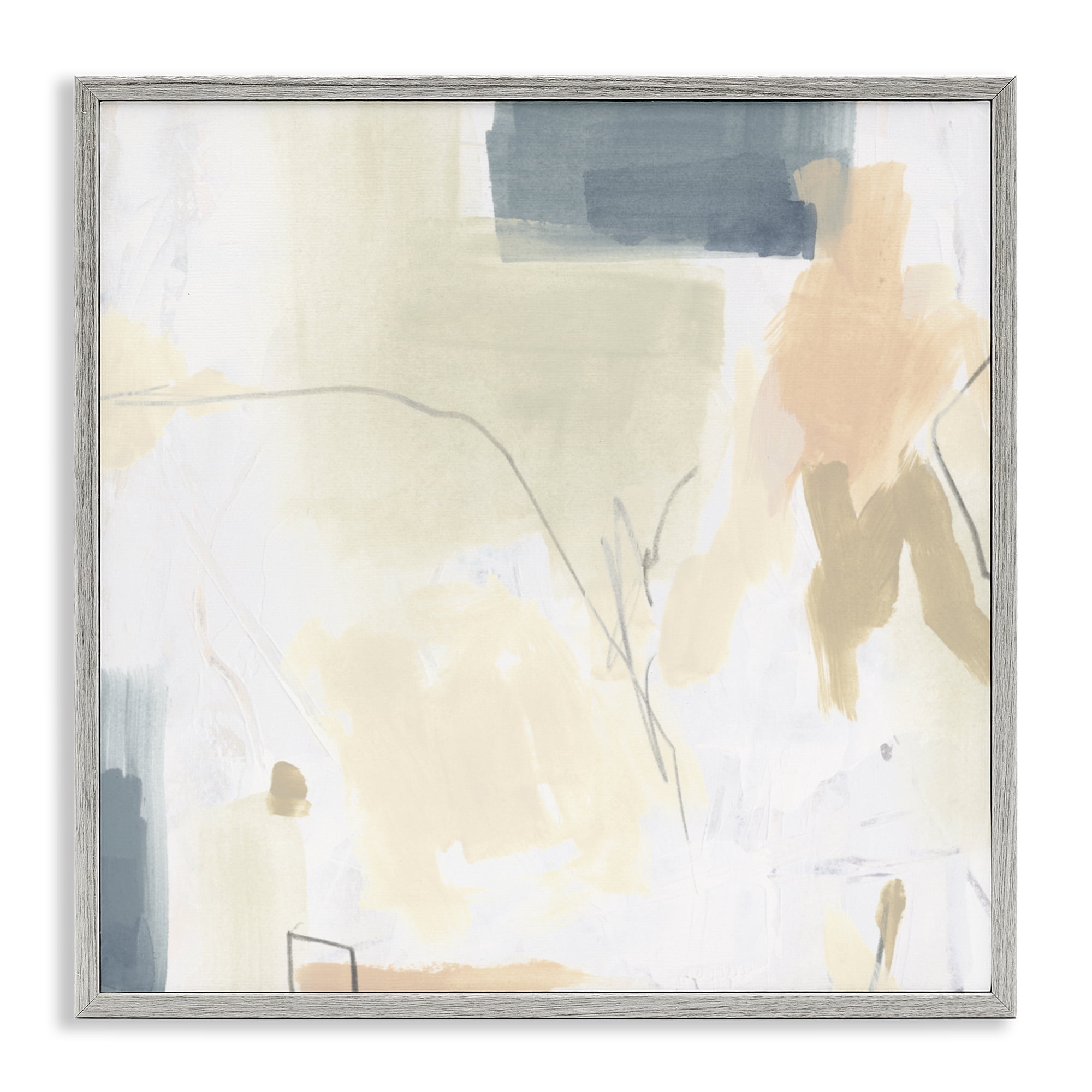 Stupell Industries Plaster Line Abstract Gray Framed Giclee Art, design by June Erica Vess