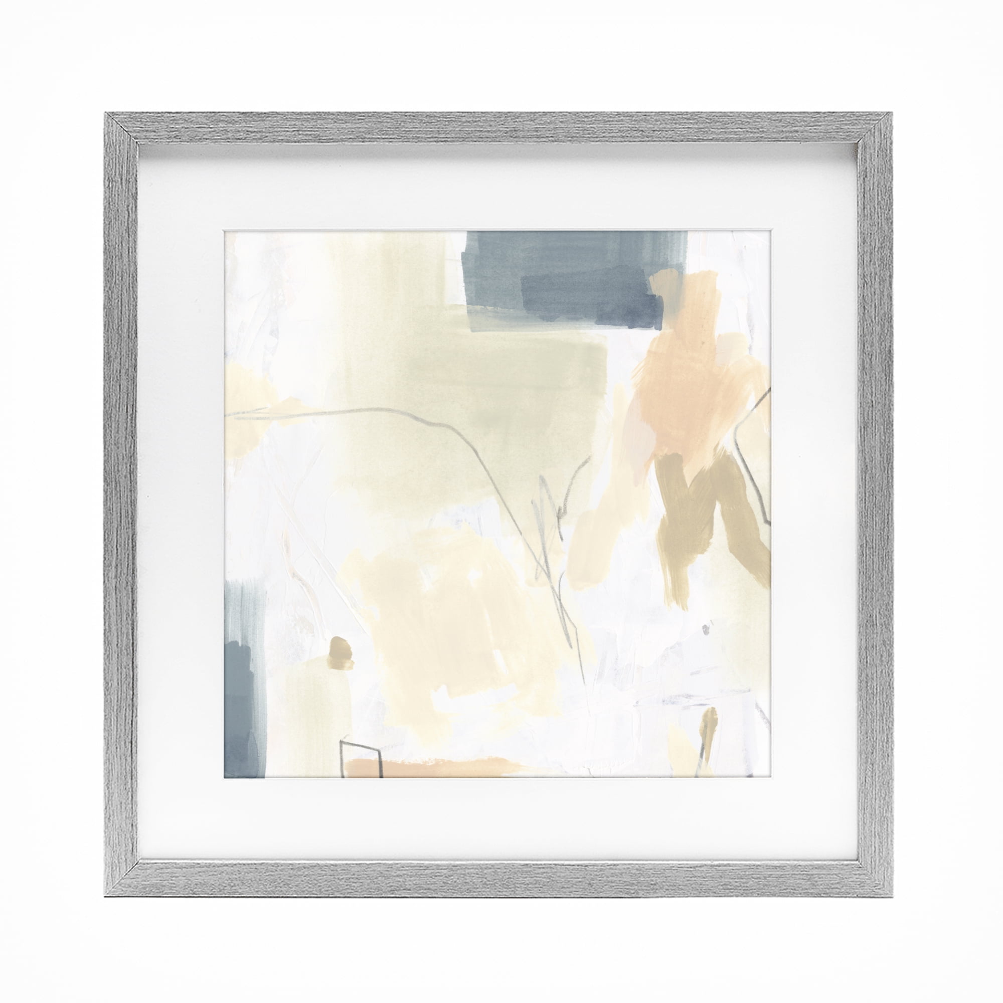 Stupell Industries Plaster Line Abstract Gray Framed Print Under Glass, design by June Erica Vess