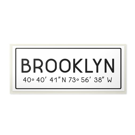 Stupell Industries Plate City Coordinates Brooklyn Town & City Painting Unframed Art Print Wall Art, 7 x 17
