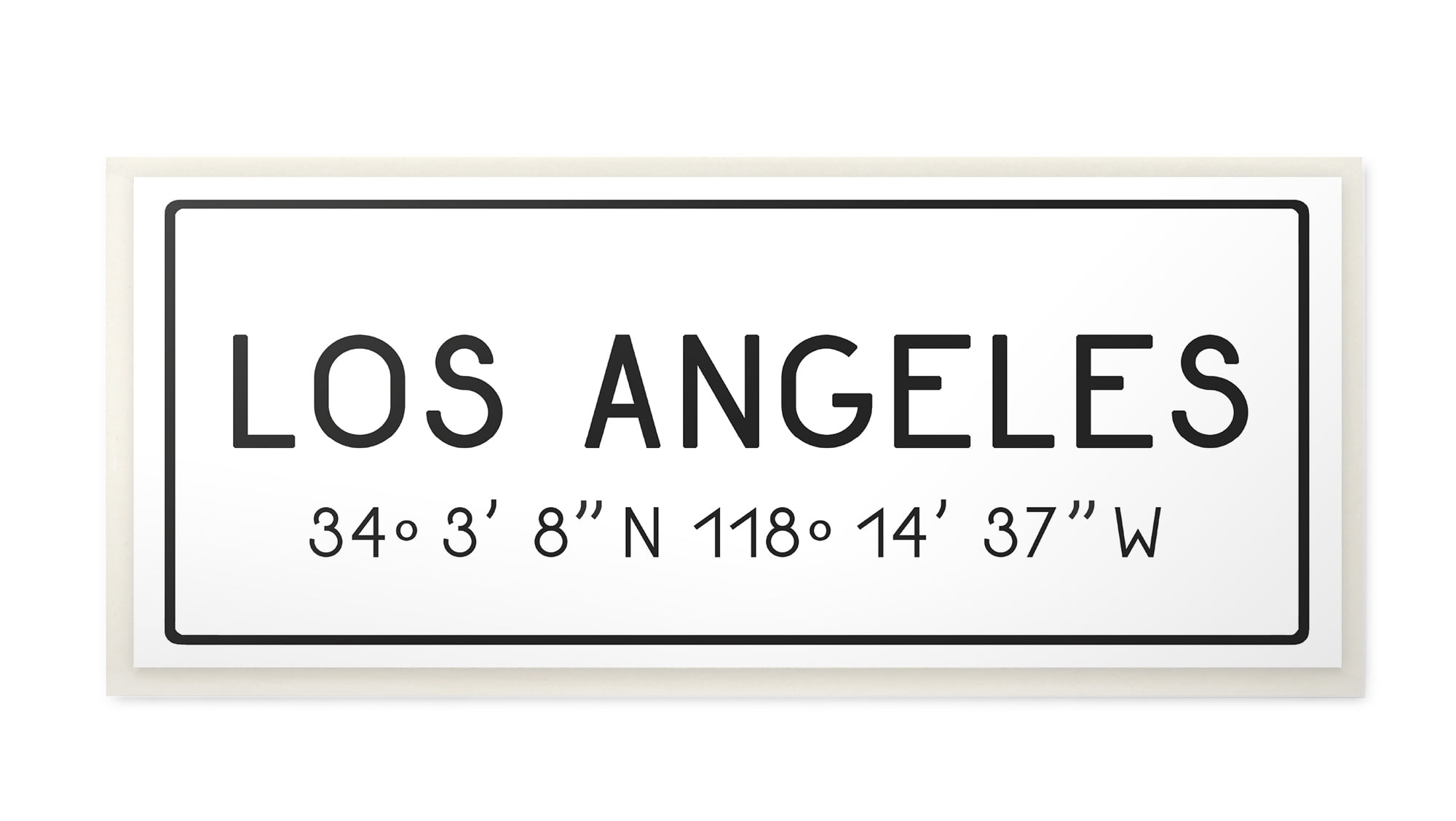 Stupell Industries Plate City Coordinates Los Angeles Town & City Painting Unframed Art Print Wall Art, 7 x 17