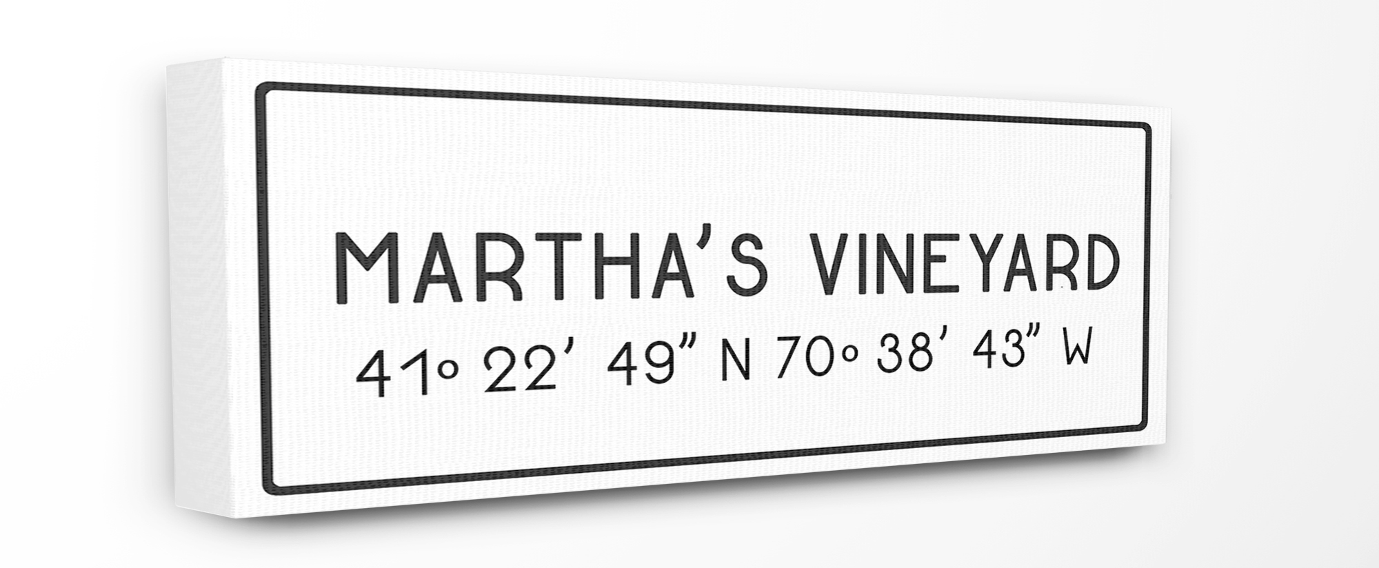 Stupell Industries Plate City Coordinates Martha's Vineyard Town & City Painting Gallery Wrapped Canvas Art Print Wall Art, 10 x 24