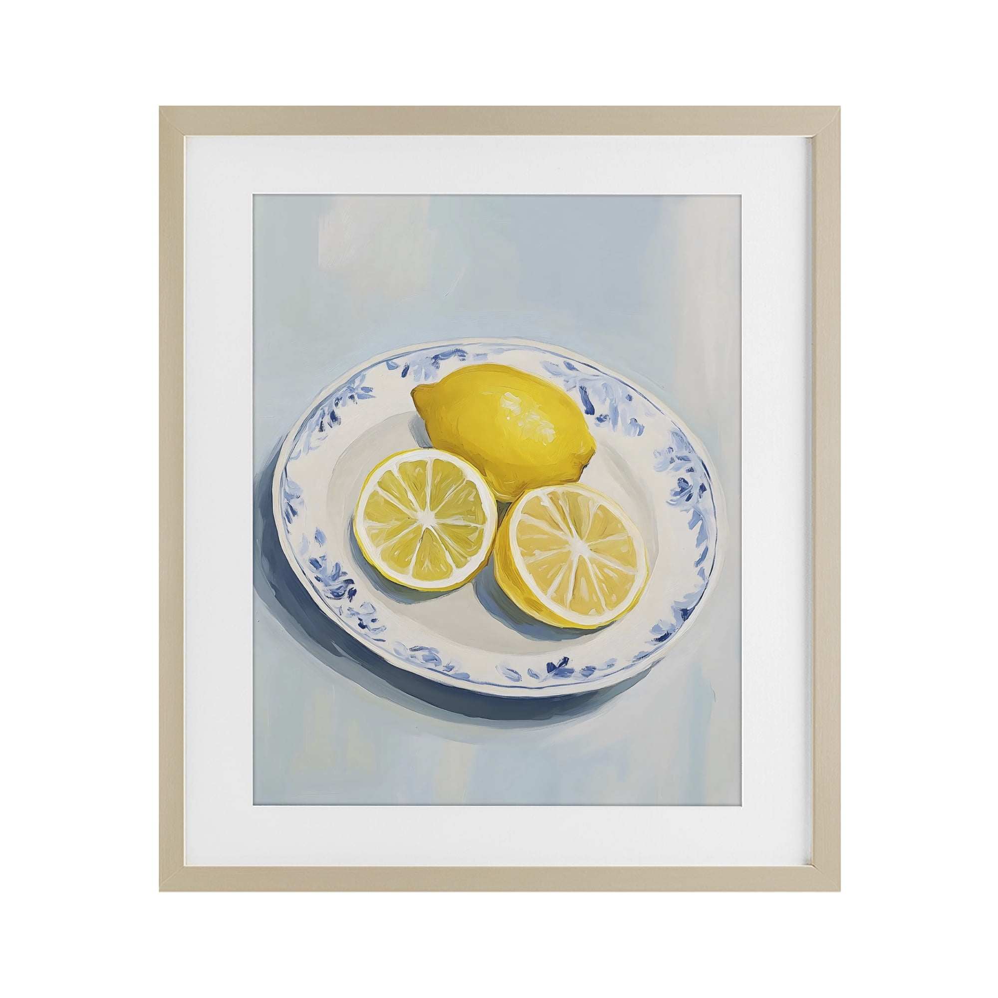 Stupell Industries Plate of Juicy Lemons Birch Framed Print Under Glass, design by The Prints Vibe