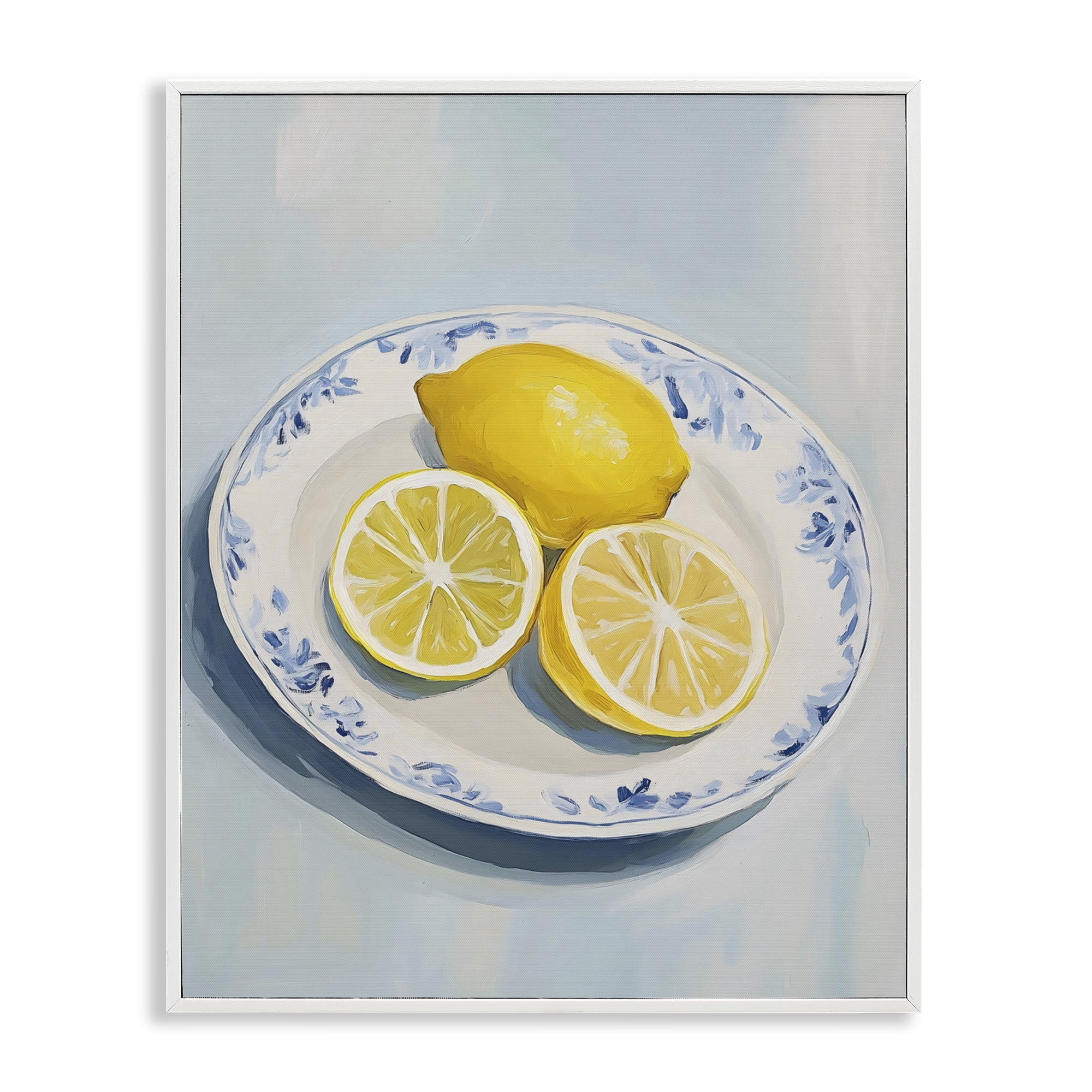 Stupell Industries Plate of Juicy Lemons White Framed Giclee Art, design by The Prints Vibe