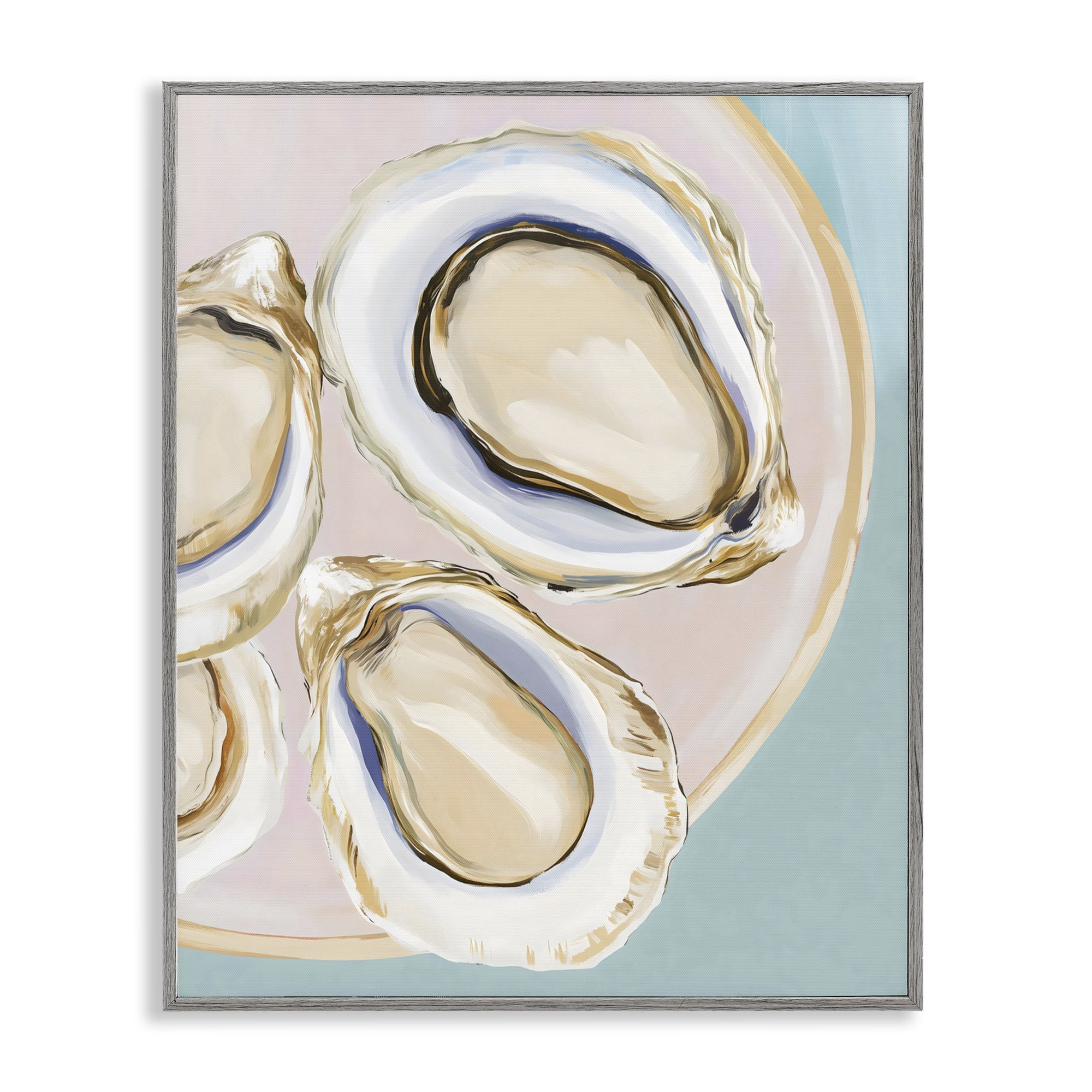 Stupell Industries Plate of Oysters Gray Framed Giclee Art, design by The Prints Vibe