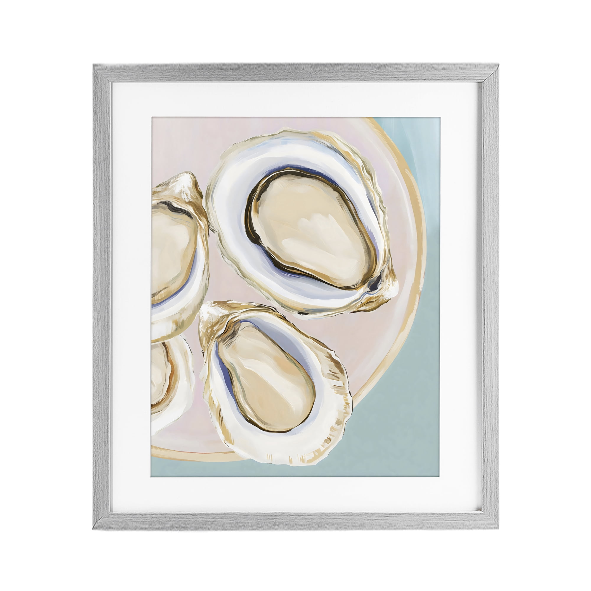 Stupell Industries Plate of Oysters Gray Framed Print Under Glass, design by The Prints Vibe