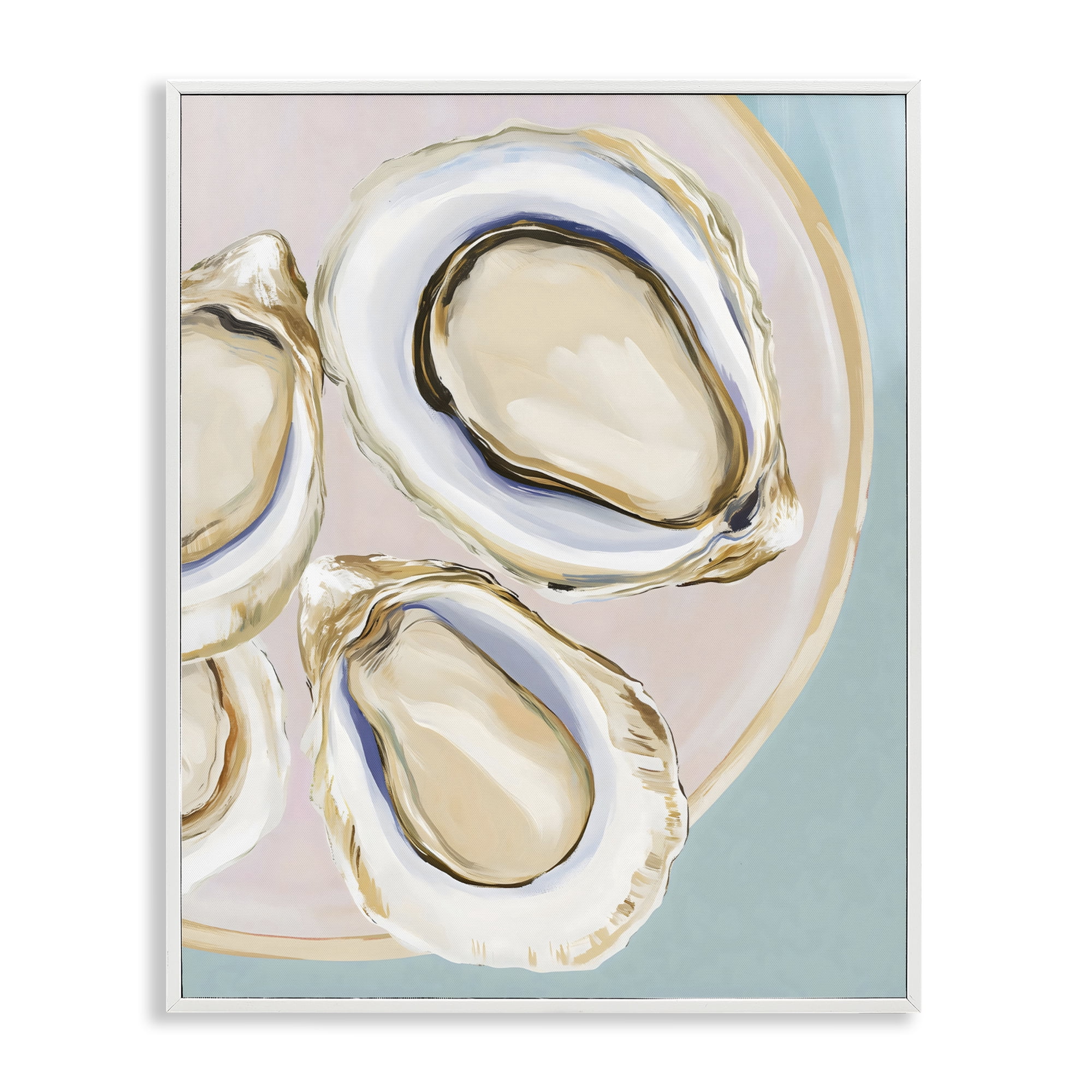 Stupell Industries Plate of Oysters White Framed Giclee Art, design by The Prints Vibe