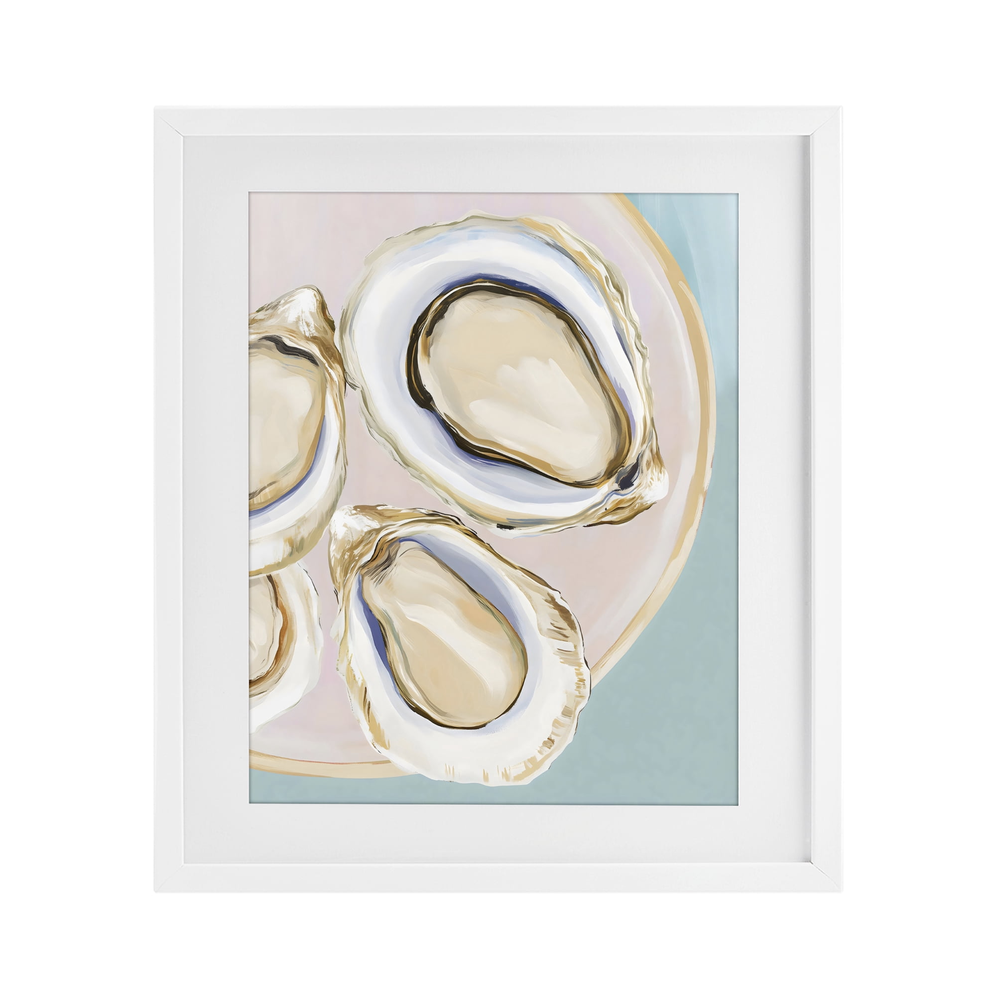 Stupell Industries Plate of Oysters White Framed Print Under Glass, design by The Prints Vibe