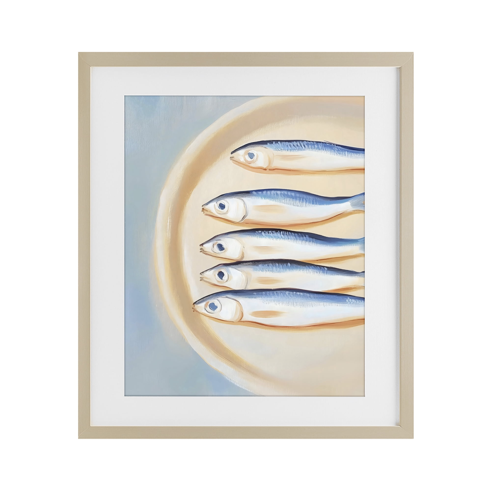 Stupell Industries Plate of Sardines Birch Framed Print Under Glass, design by The Prints Vibe