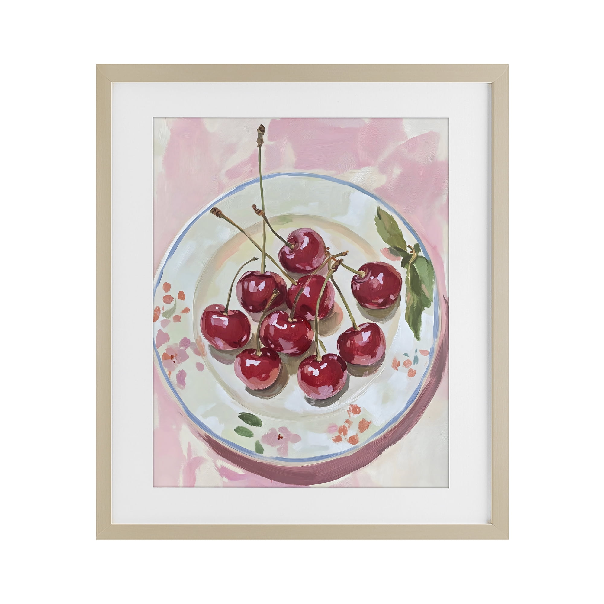 Stupell Industries Plate of Summer Cherries Birch Framed Print Under Glass, design by The Prints Vibe