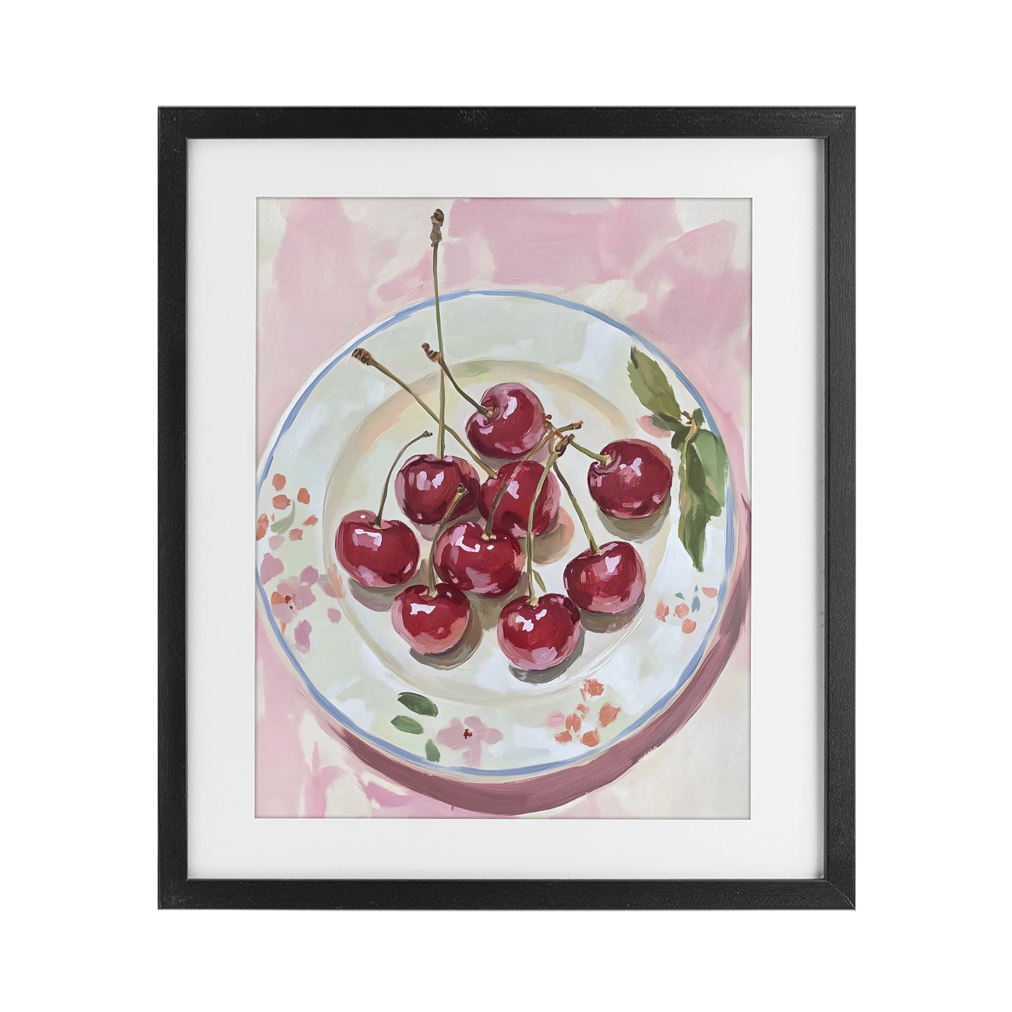 Stupell Industries Plate of Summer Cherries Black Framed Print Under Glass, design by The Prints Vibe