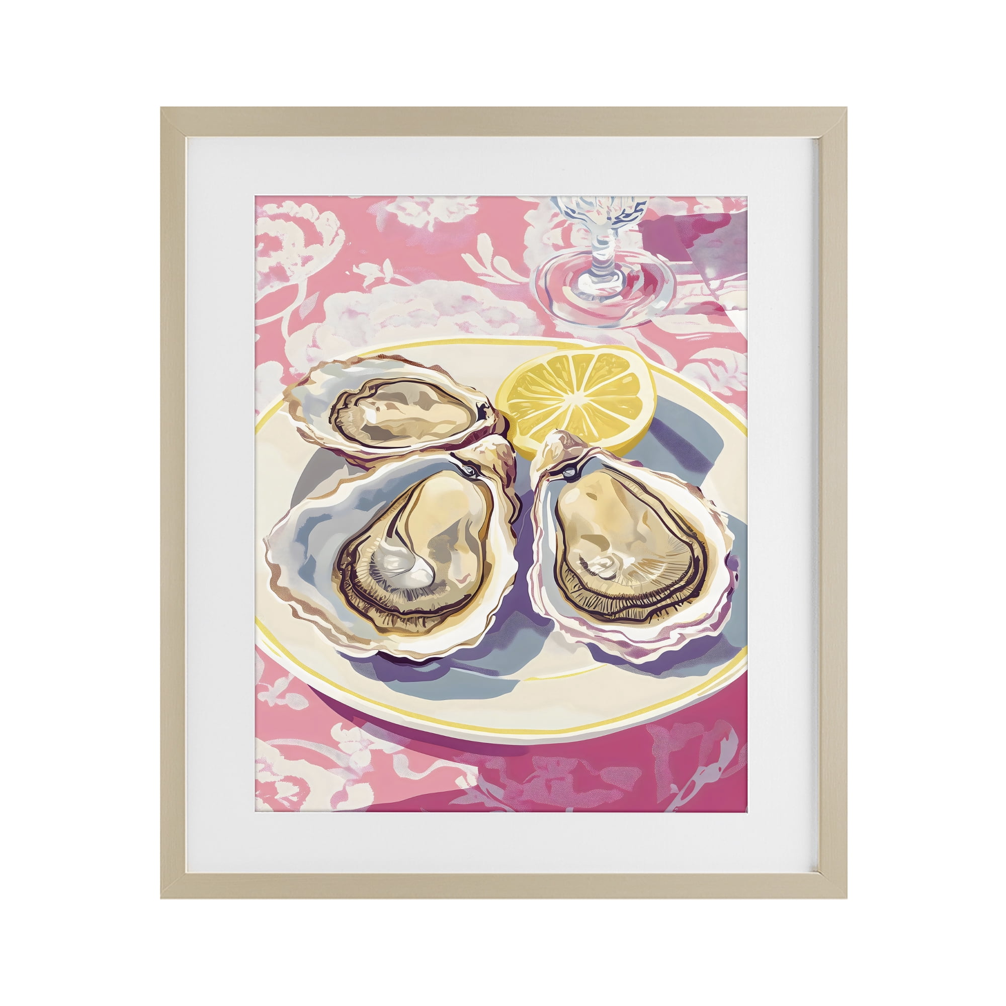 Stupell Industries Plated Oysters & Lemons Birch Framed Print Under Glass, design by The Prints Vibe