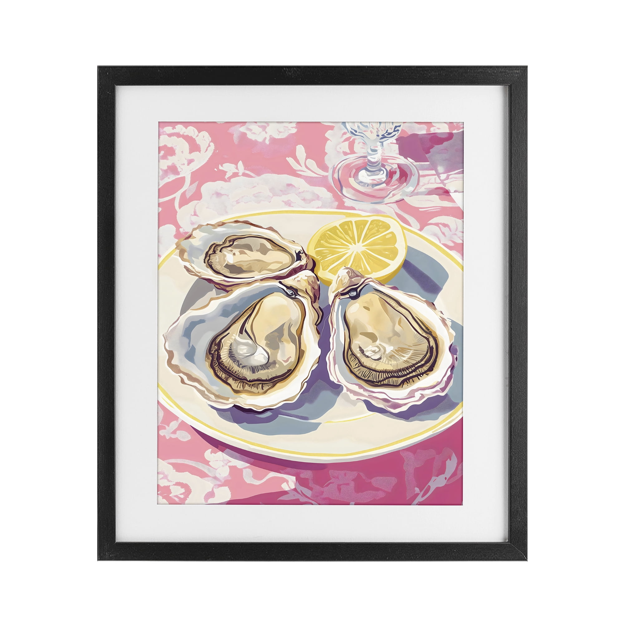 Stupell Industries Plated Oysters & Lemons Black Framed Print Under Glass, design by The Prints Vibe