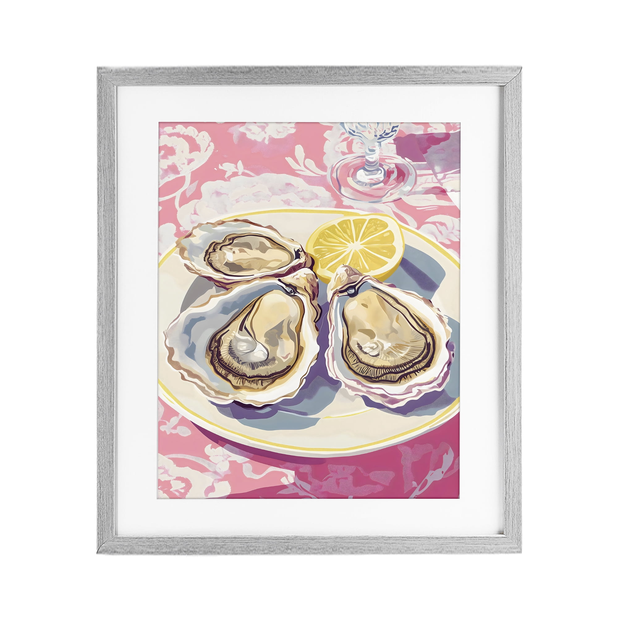 Stupell Industries Plated Oysters & Lemons Gray Framed Print Under Glass, design by The Prints Vibe