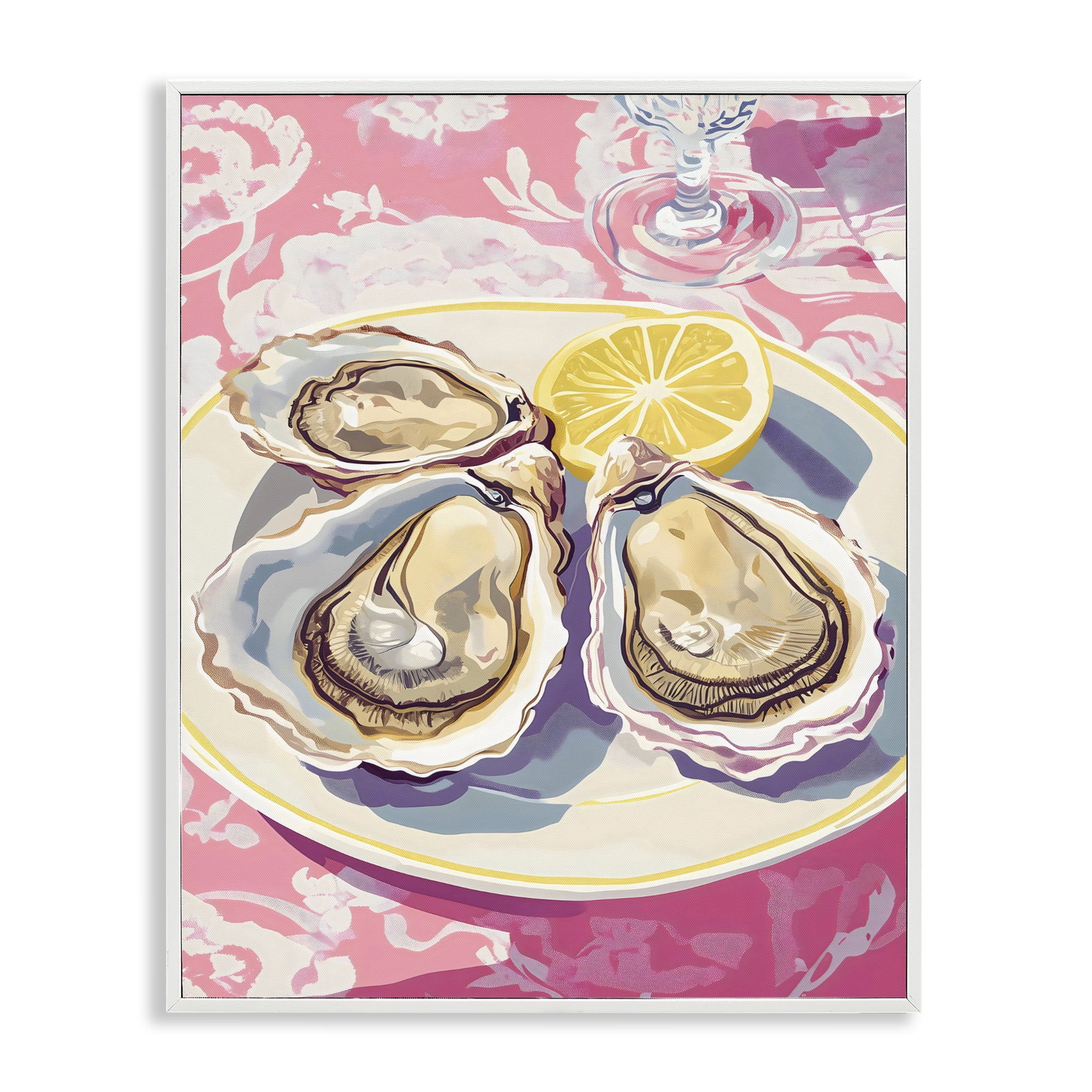 Stupell Industries Plated Oysters & Lemons White Framed Giclee Art, design by The Prints Vibe