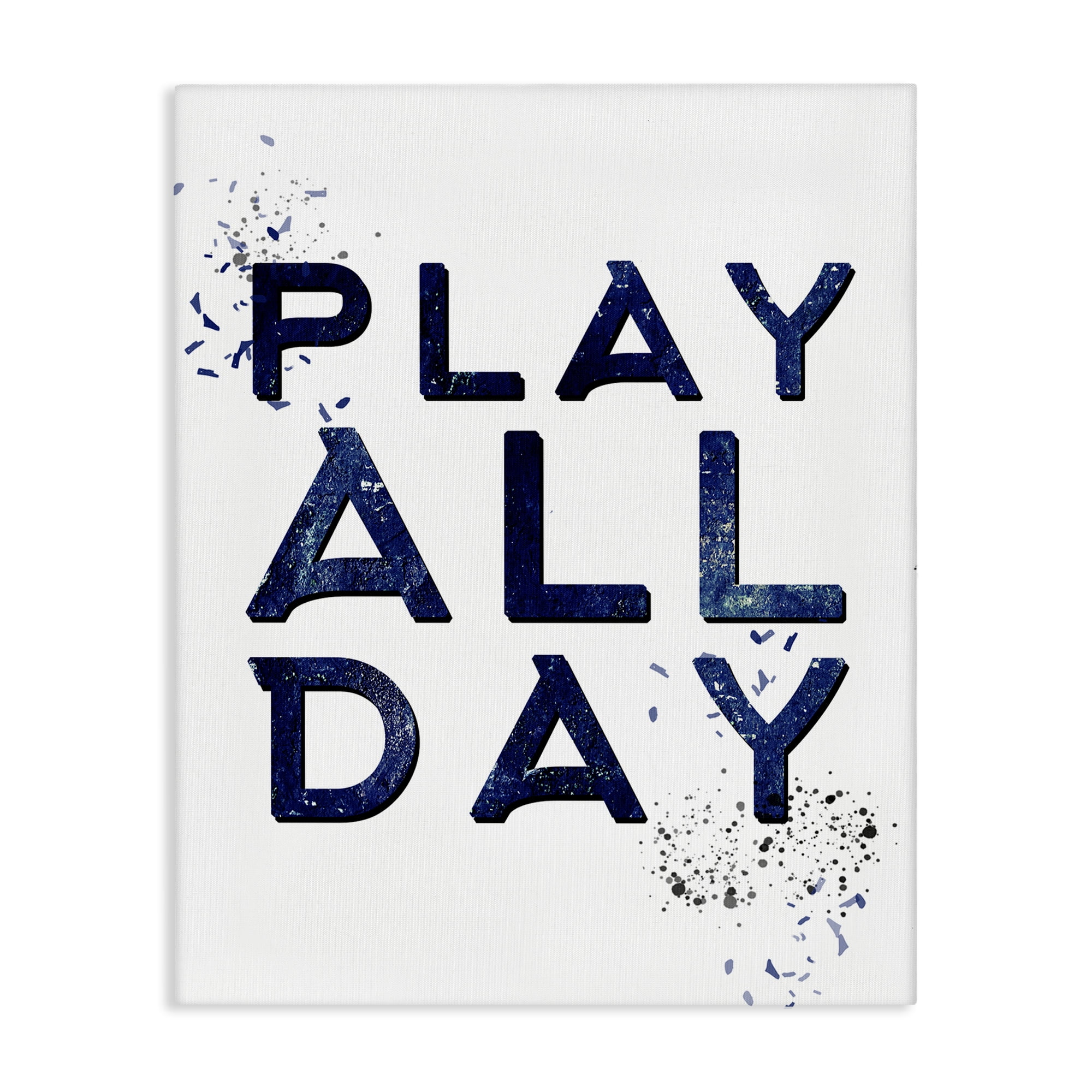 Stupell Industries Play All Day Gamer Entertainment Painting Wrapped Canvas Art Print Wall Art, 24 x 30