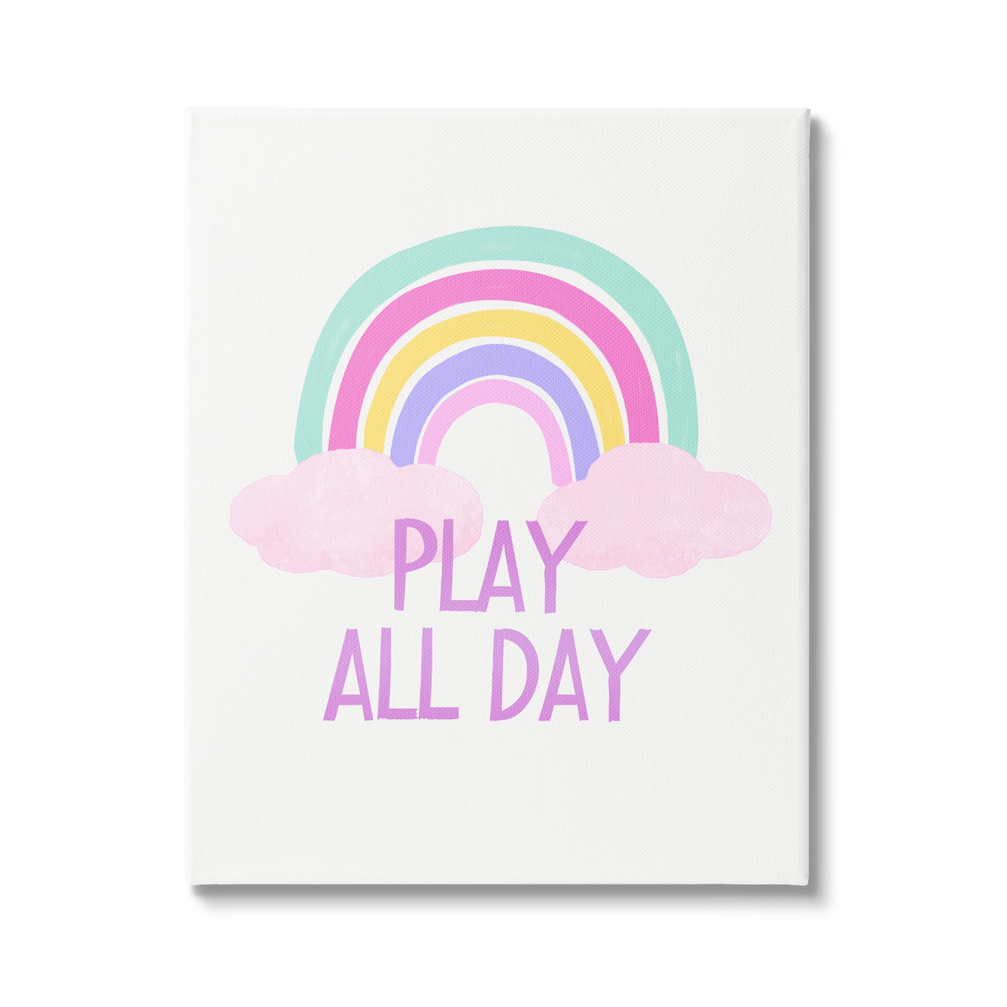 Stupell Industries Play All Day Pastel Nature Painting Gallery Wrapped Canvas Print Wall Art, 30 x 40