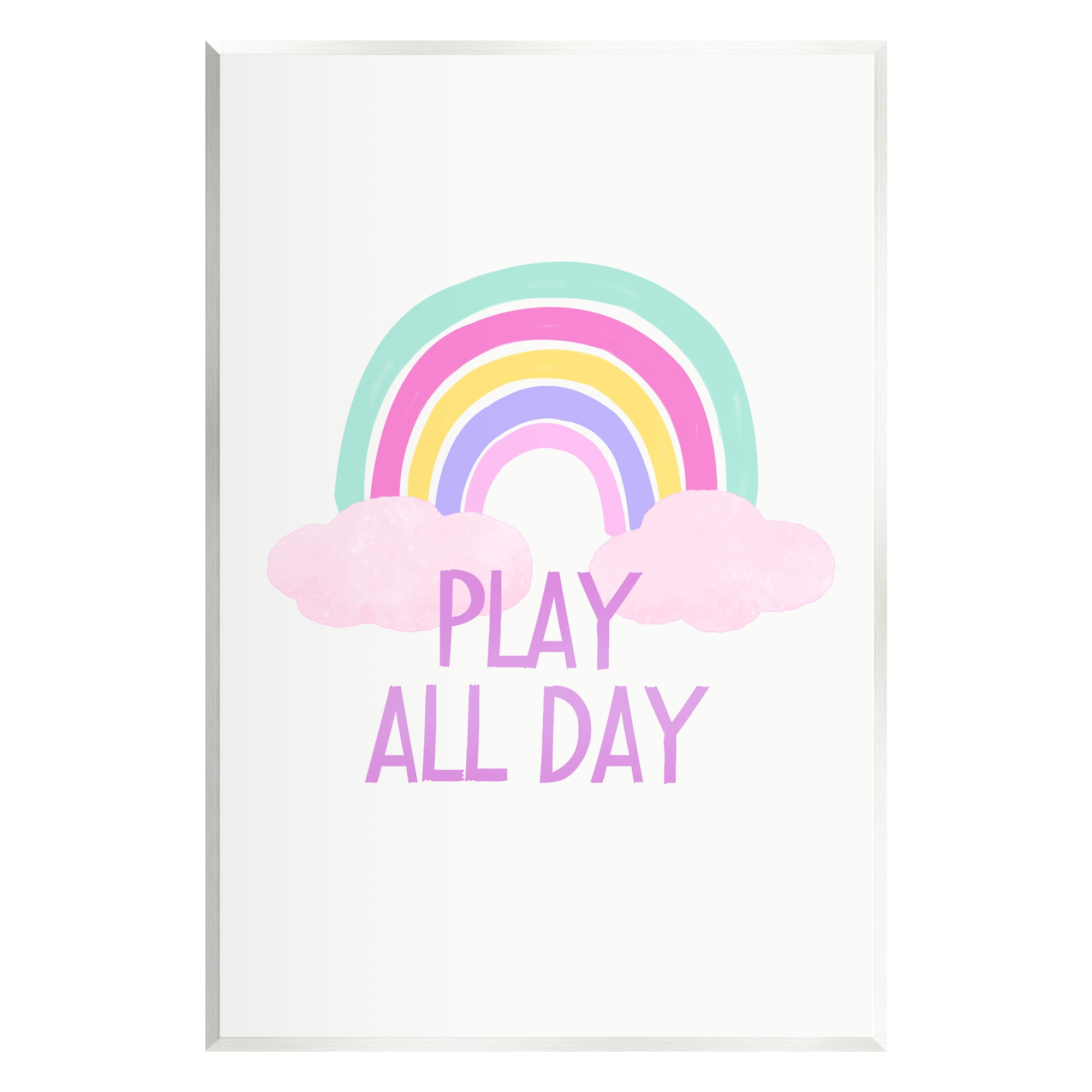 Stupell Industries Play All Day Pastel Nature Painting Unframed Art Print Wall Art, 13 x 19