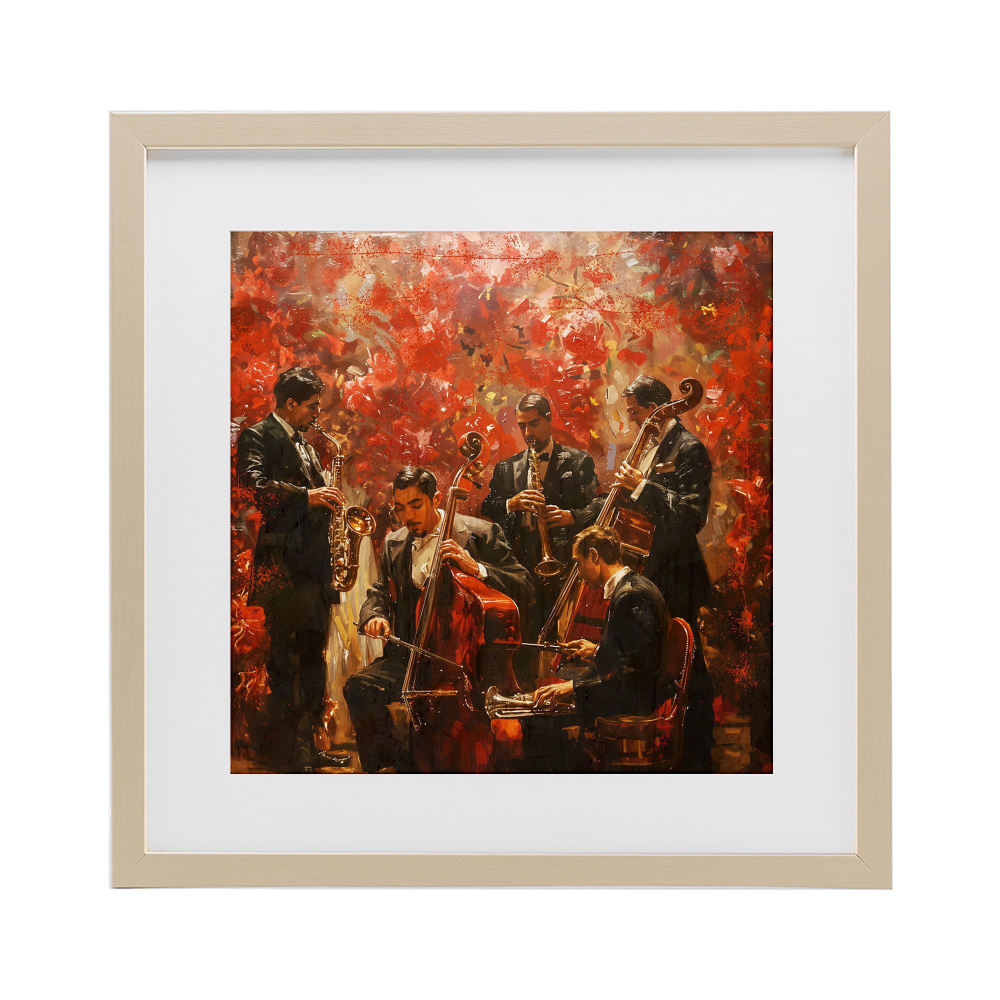 Stupell Industries Play More Jazz Performance Birch Framed Print Under Glass, design by Marta Wiley