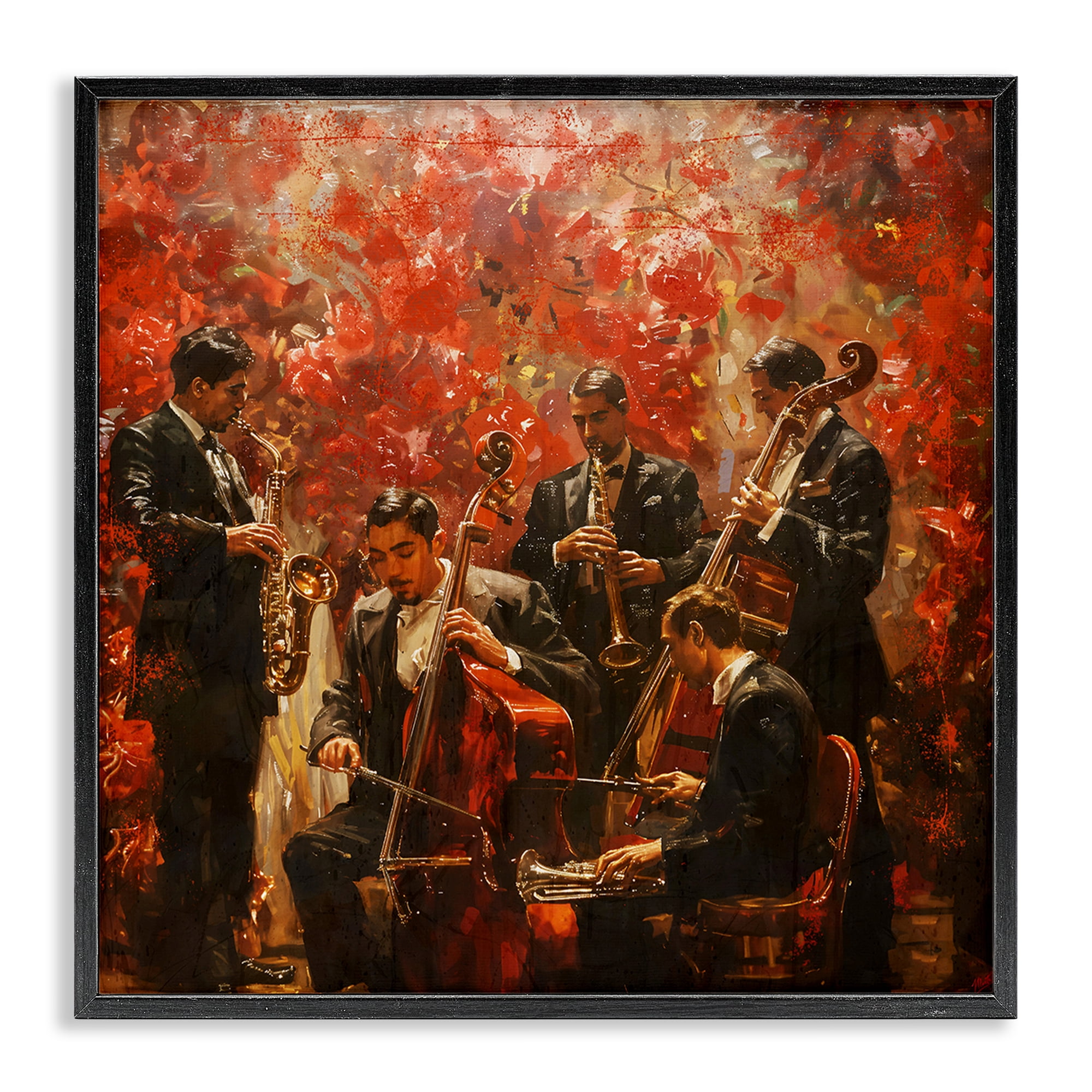 Stupell Industries Play More Jazz Performance Black Framed Giclee Art, design by Marta Wiley