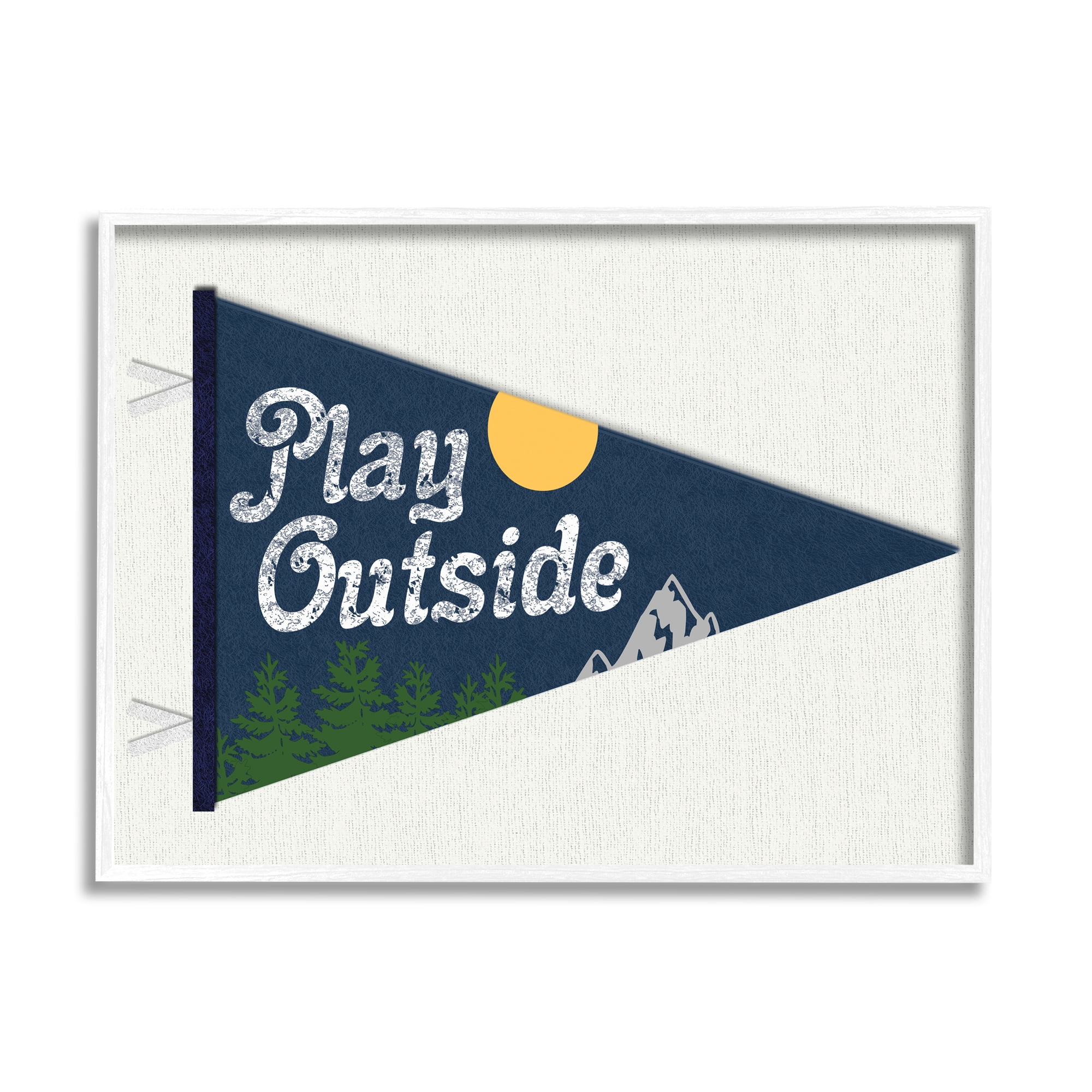 Stupell Industries Play Outside Nature Pennant Blue, 16 x 20,Design by Daphne Polselli