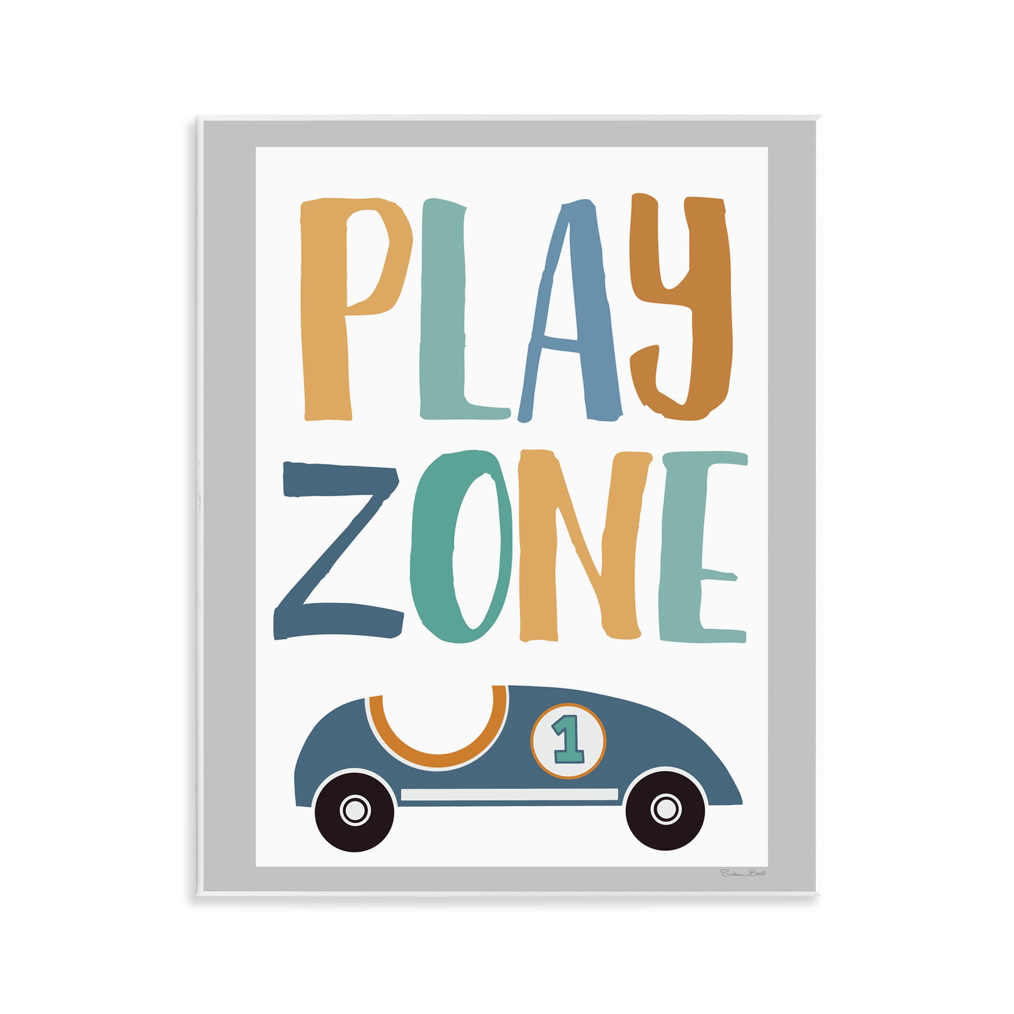 Stupell Industries Play Zone Racecar Wall Plaque Art, design by Susan Ball