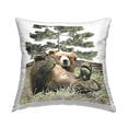 thumbnail image 1 of Stupell Industries Playful Bear Forest Clearing Printed Throw Pillow Design by Kim Curinga, 1 of 6