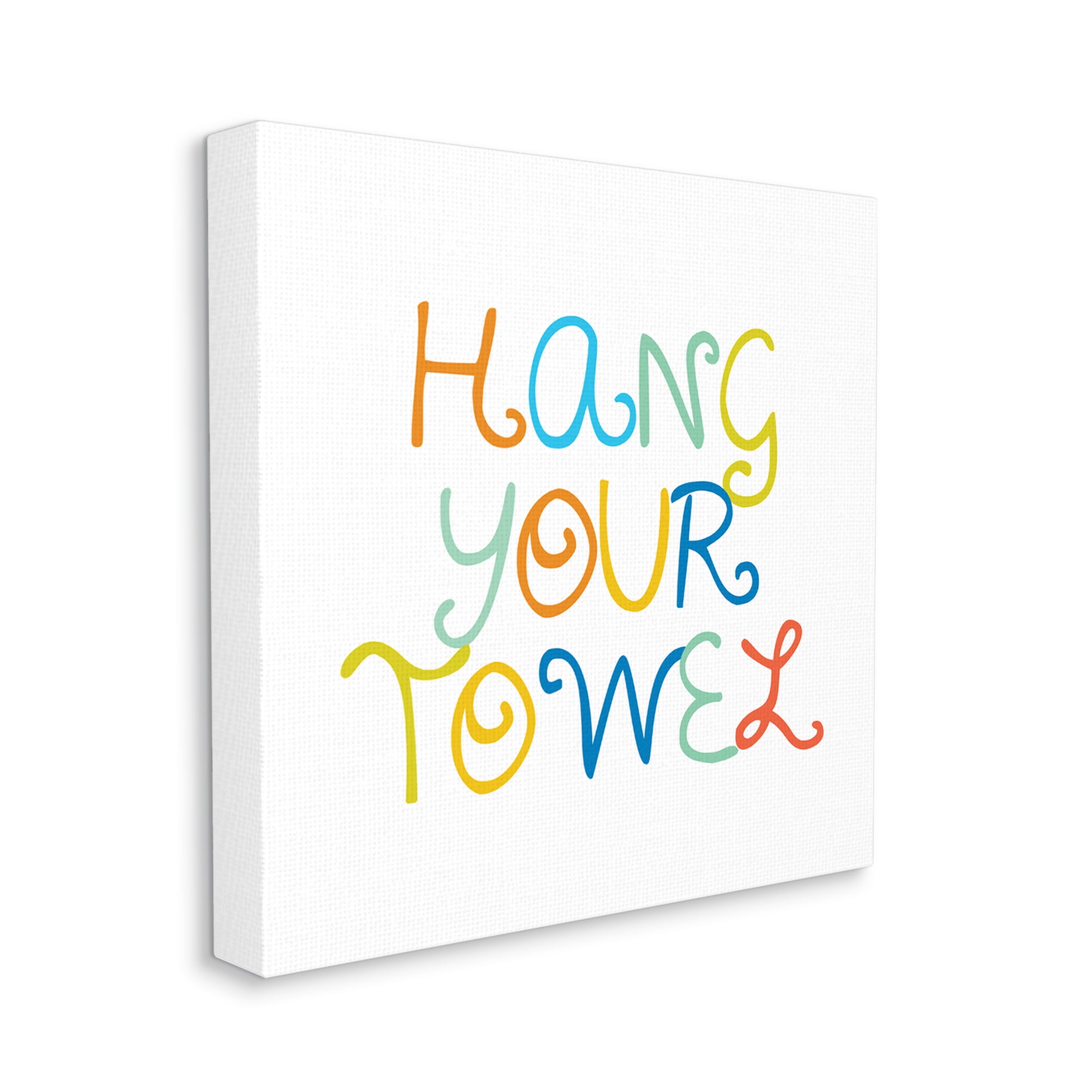 Stupell Industries Playful Children's Bathroom Rules Hang Your Towel Phrase Typography Painting Gallery Wrapped Canvas Print Wall Art, 36 x 36