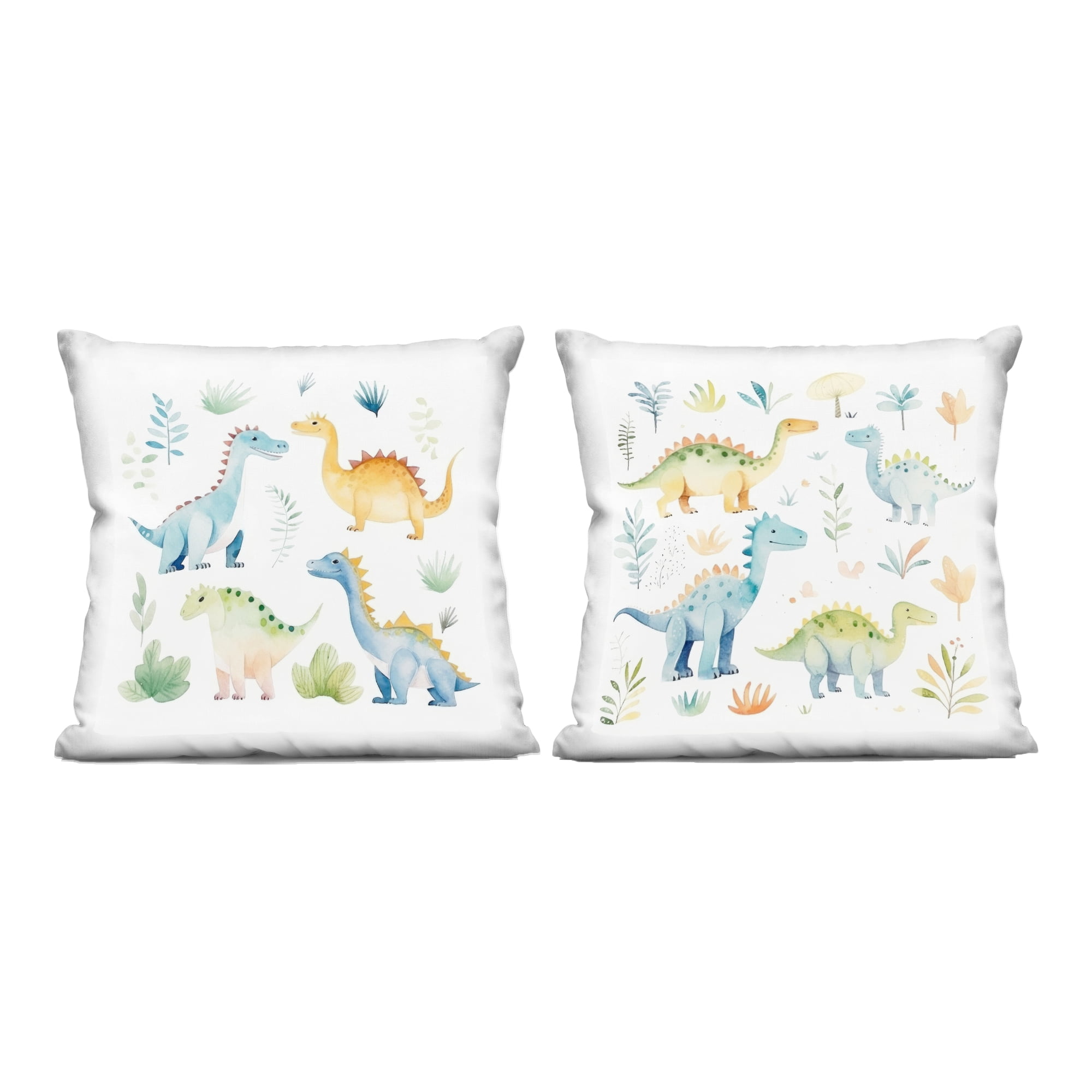 Stupell Industries Playful Dinosaur Wonders 2 Piece Decorative Printed Throw Pillow Set, design by Lazar Studio, 18 x 7 x 18