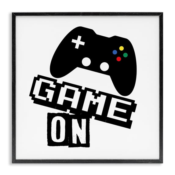 Stupell Industries Contemporary Playful Game On Black Framed Giclee Art, 12 x 12, by Marcus Prime
