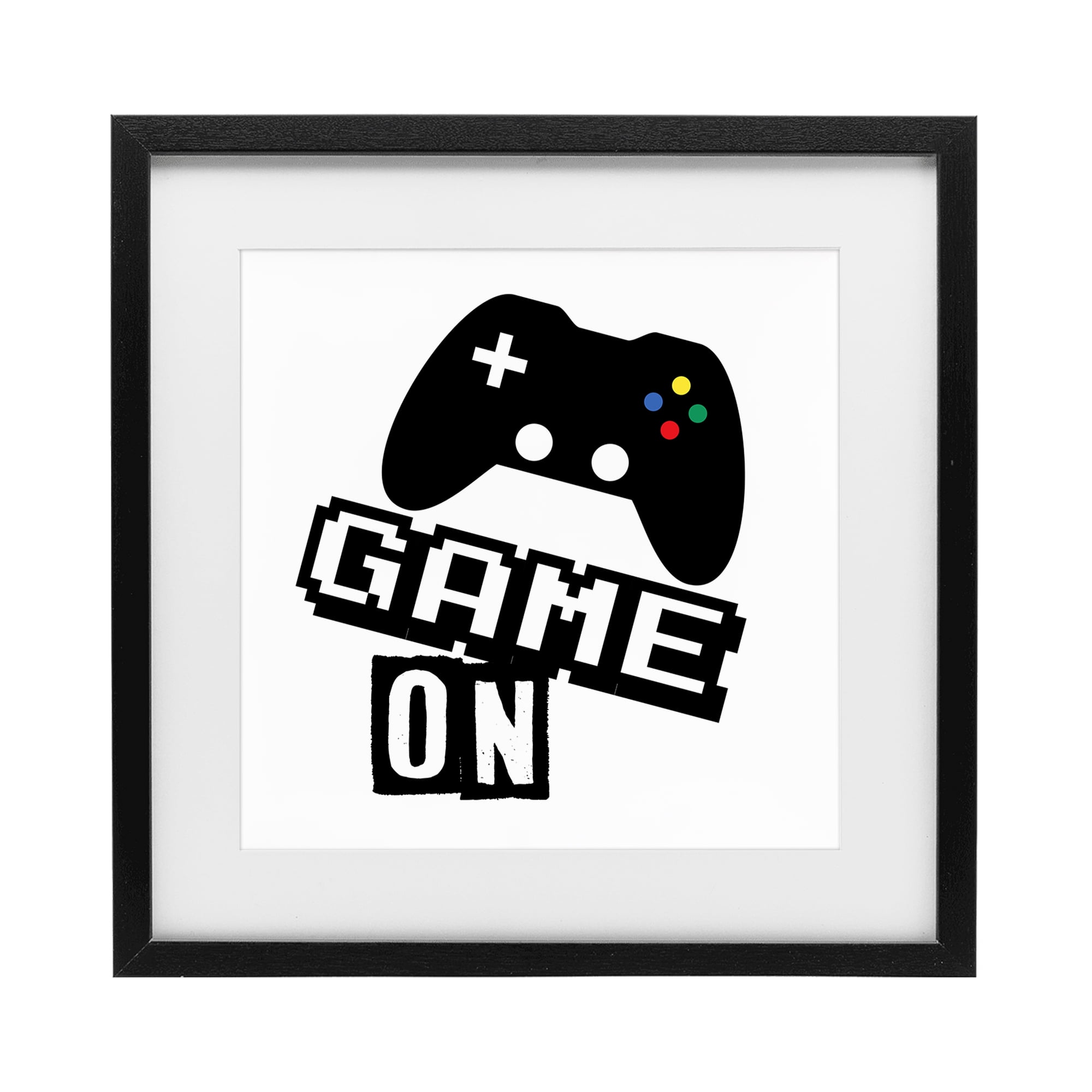 Stupell Industries Playful Game On Black Framed Print Under Glass, design by Marcus Prime