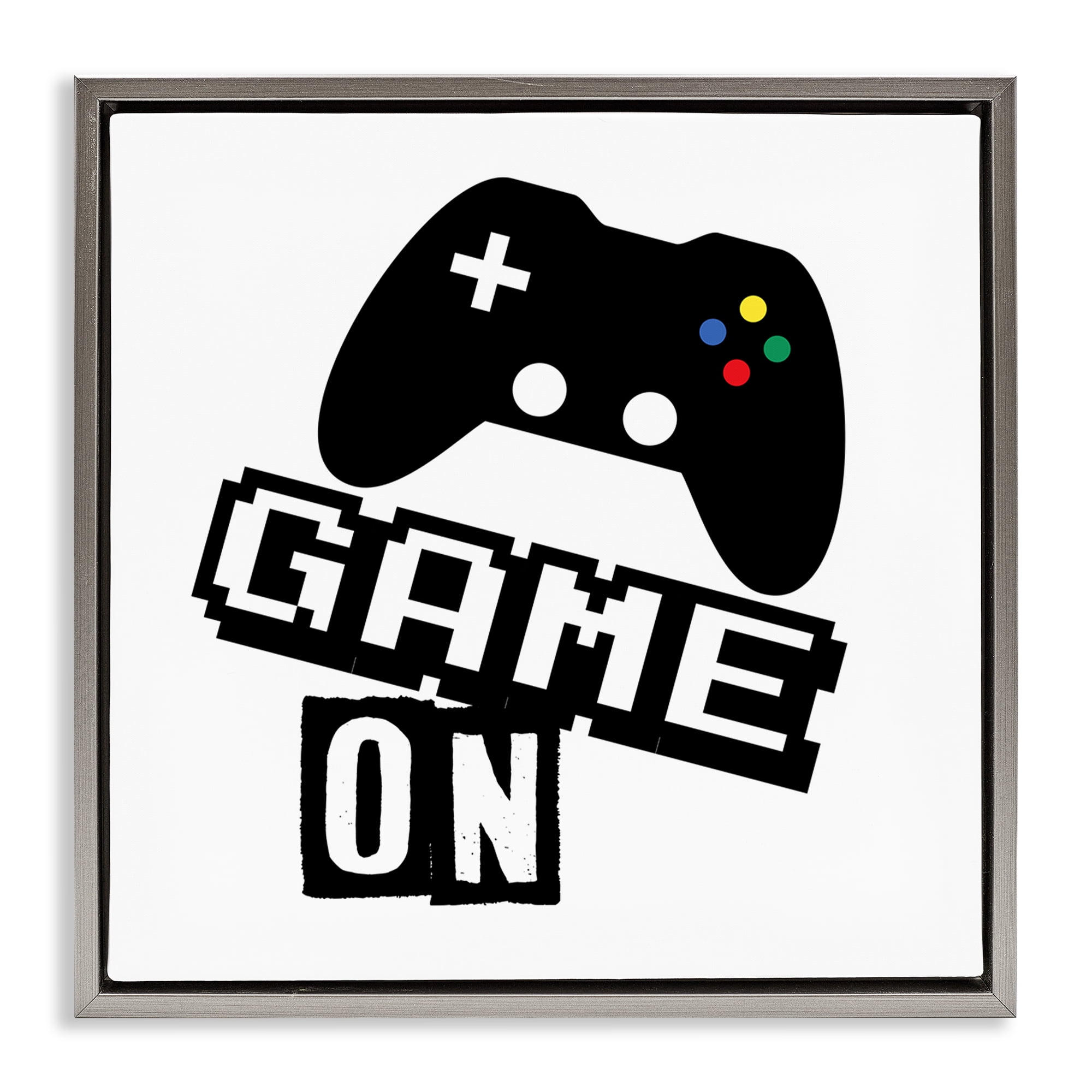 Stupell Industries Playful Game On Gray Framed Floater Canvas Wall Art, design by Marcus Prime